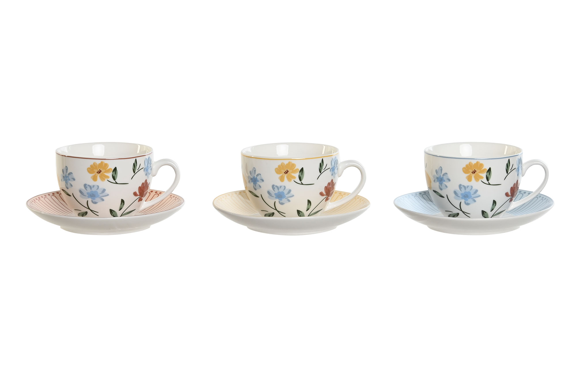 TAZA SET PLATO PORCELANA 15X15X7,5 220ML FLORAL 3