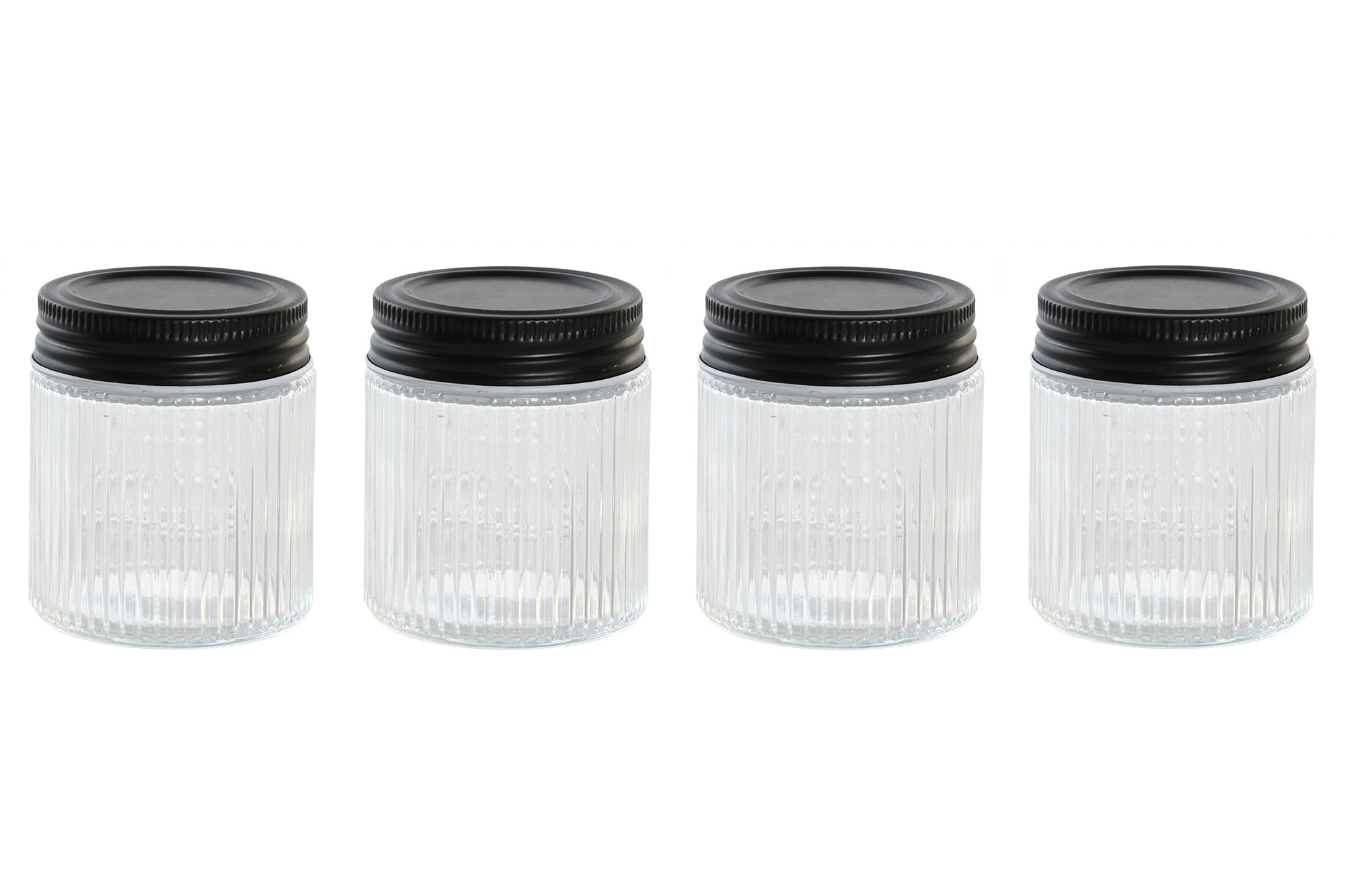 BOTE SET 4 CRISTAL METAL 5,7X5,7X7 130