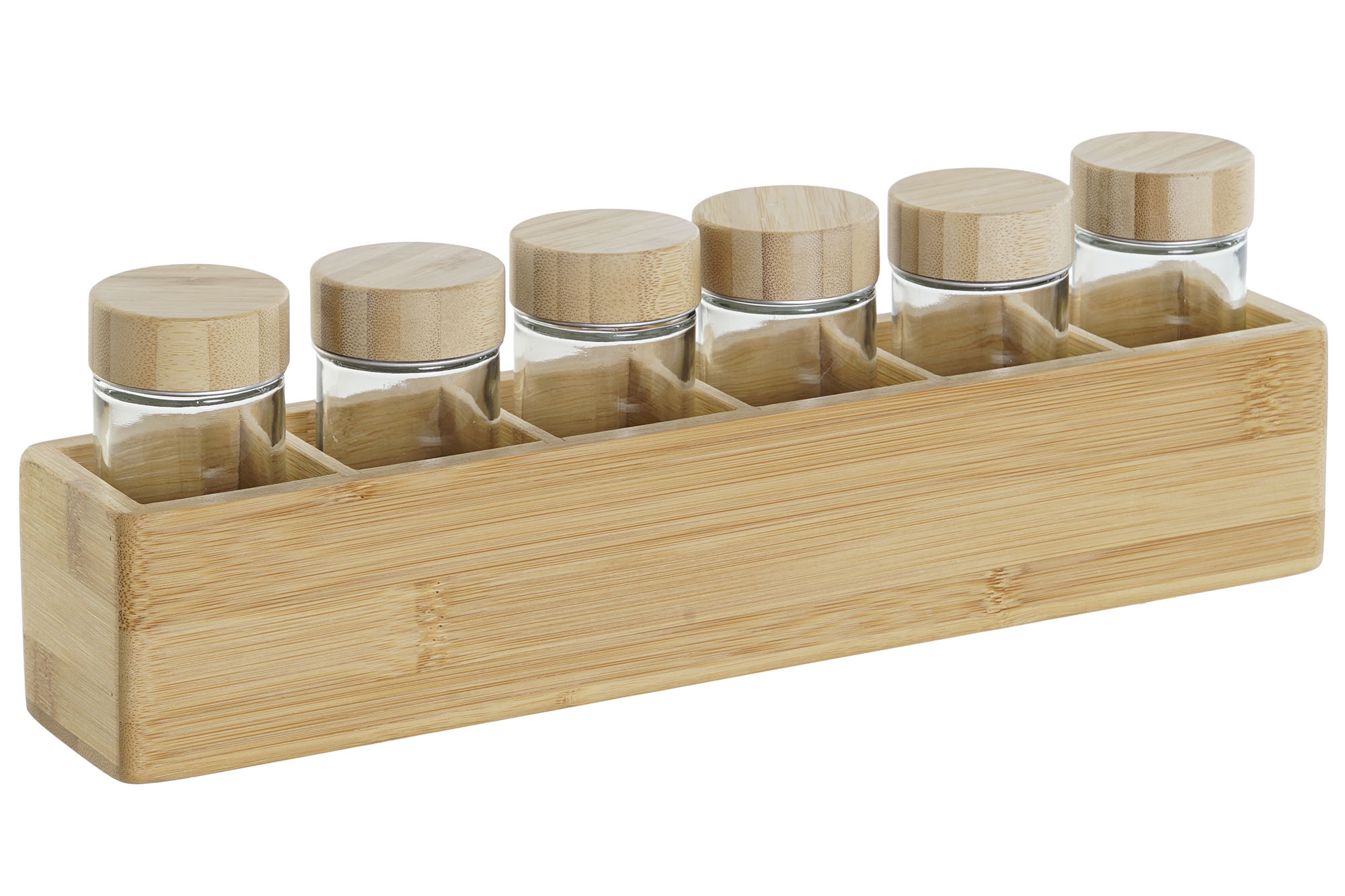ESPECIERO SET 7 BAMBU CRISTAL 32,5X6,5X6,5 NATURAL