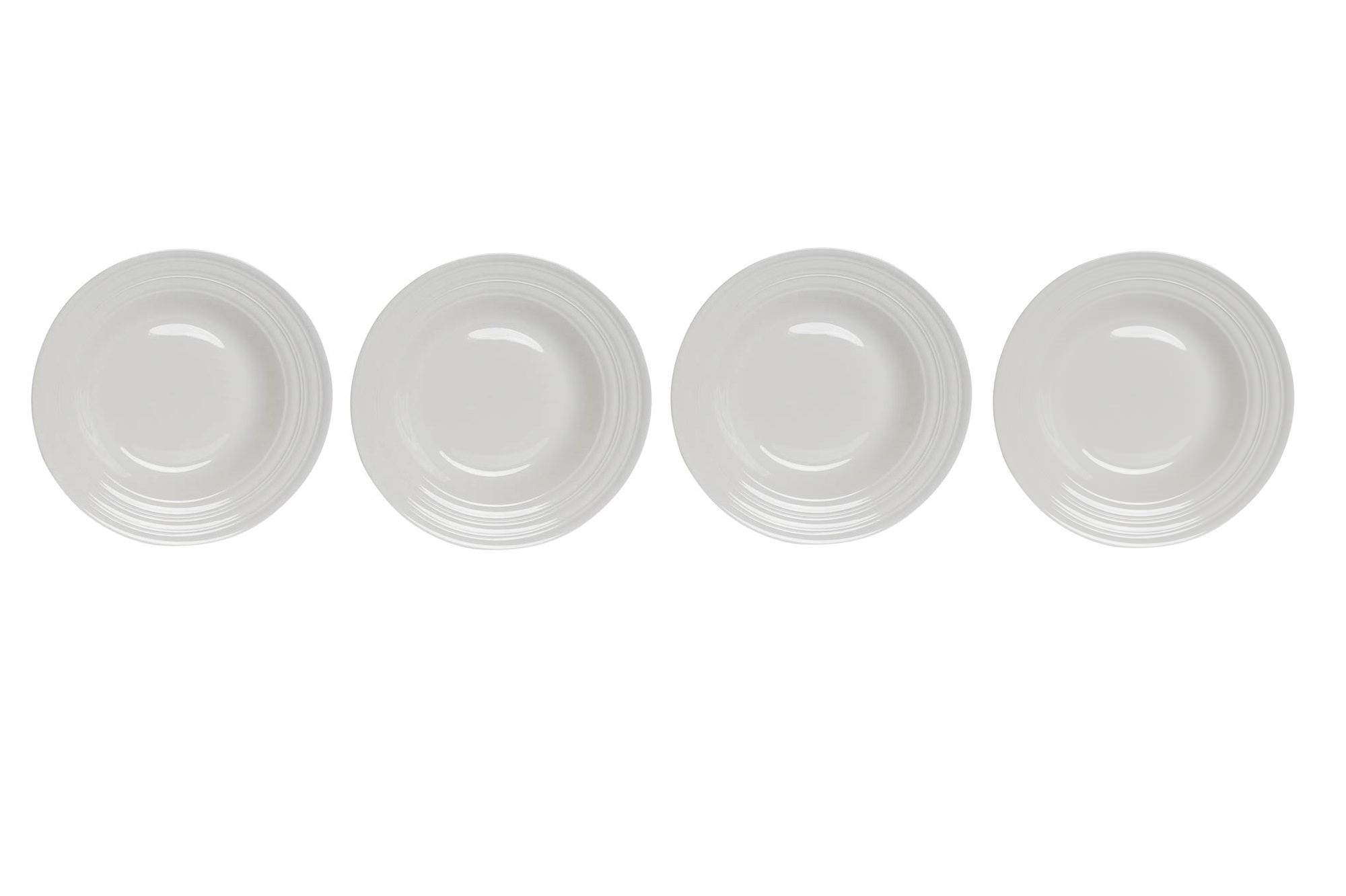 PLATO SET 4 PORCELANA 20X20X3 HONDO BLANCO