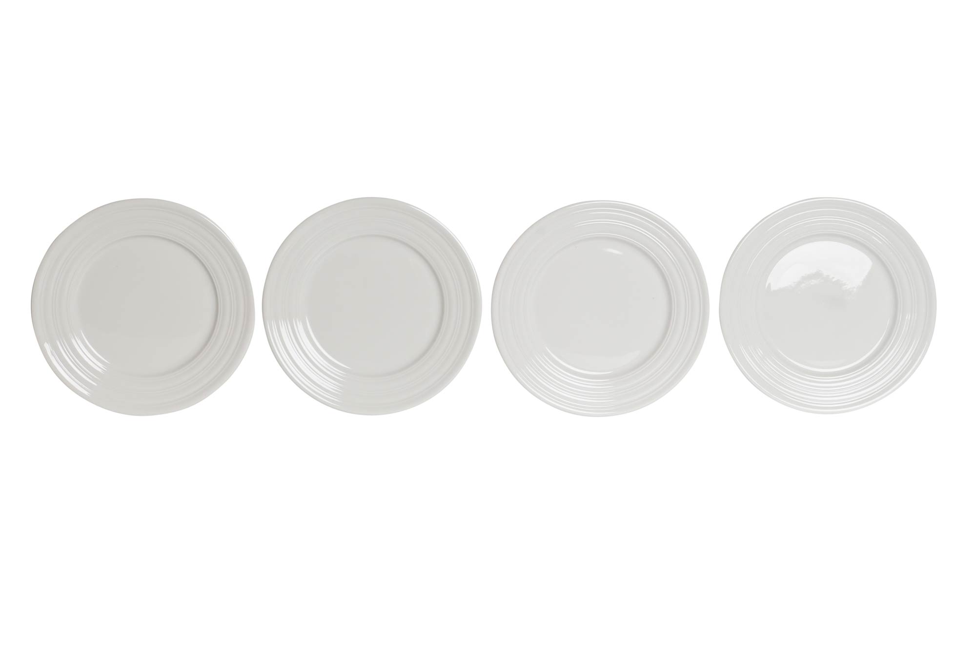 PLATO SET 4 PORCELANA 19X19X2 BLANCO