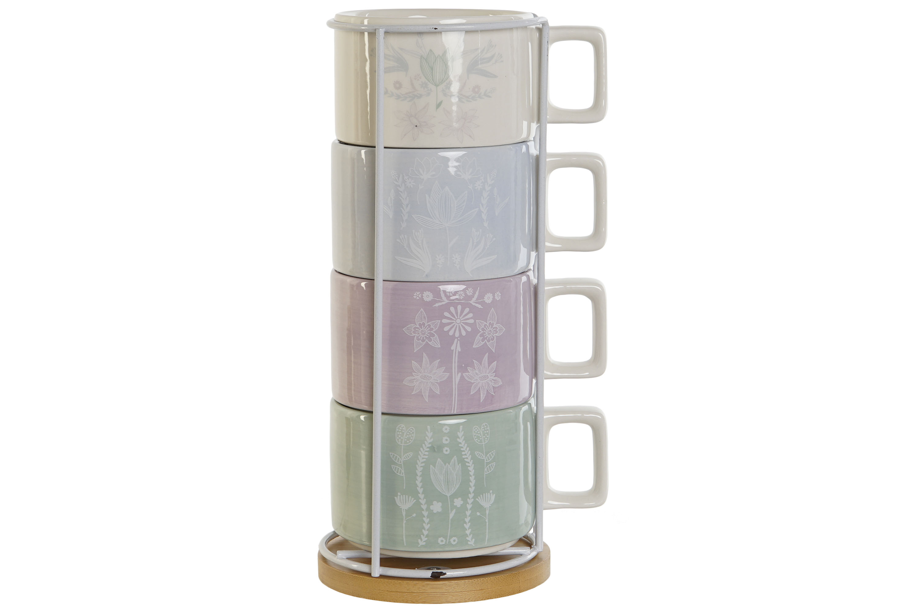 CAFE SET 4 DOLOMITE METAL 11X11X27 260 ML VERDE
