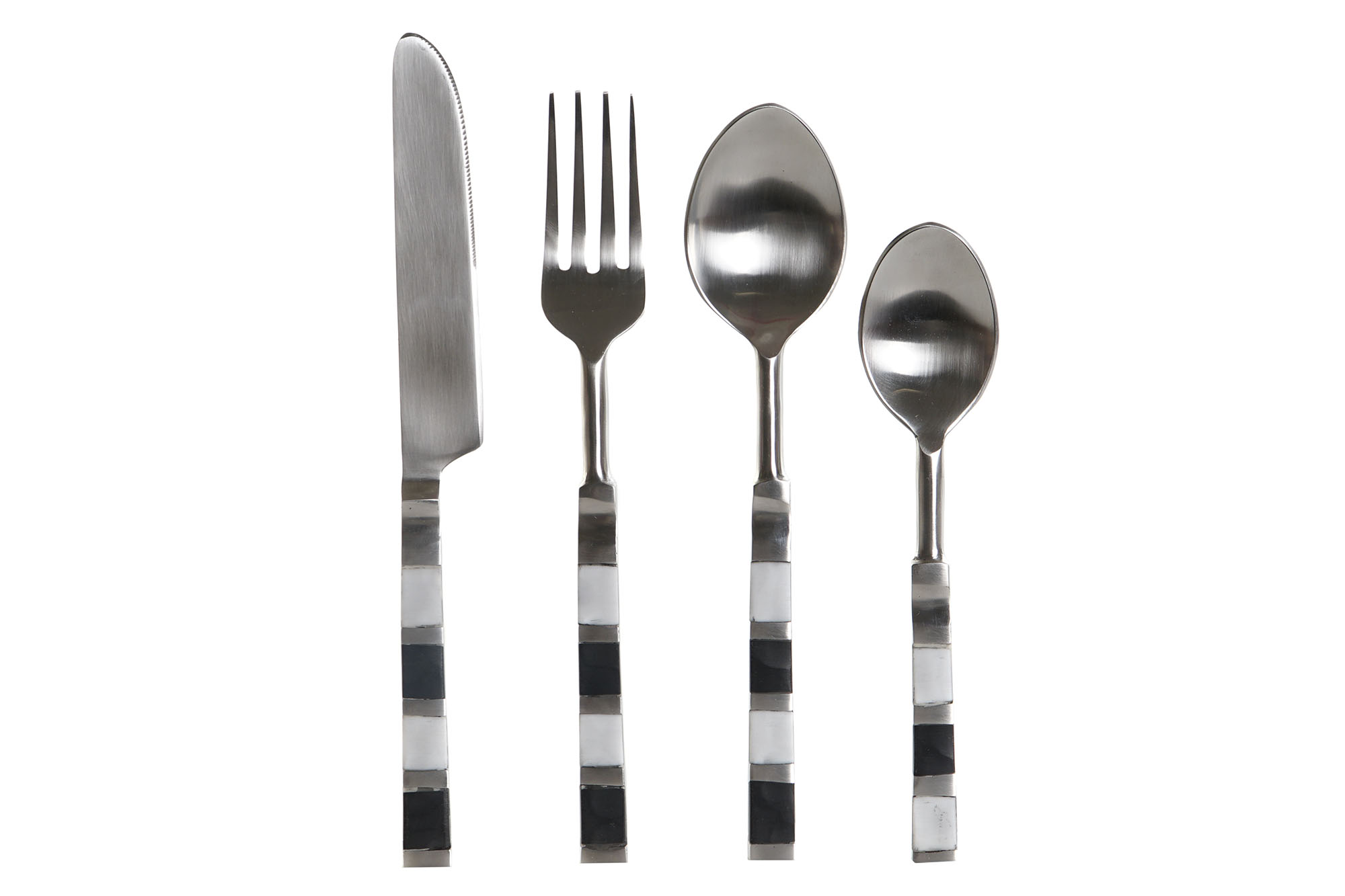 CUBERTERIA SET 16 INOX RESINA 4,5X1,5X22 PLATEADO