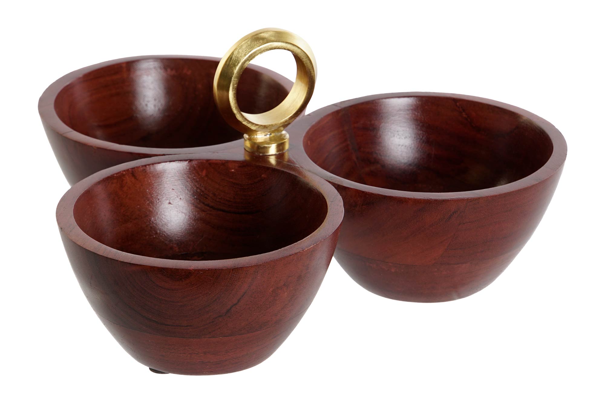 BOL SET 3 ACACIA ALUMINIO 26X26X13 APERITIVO