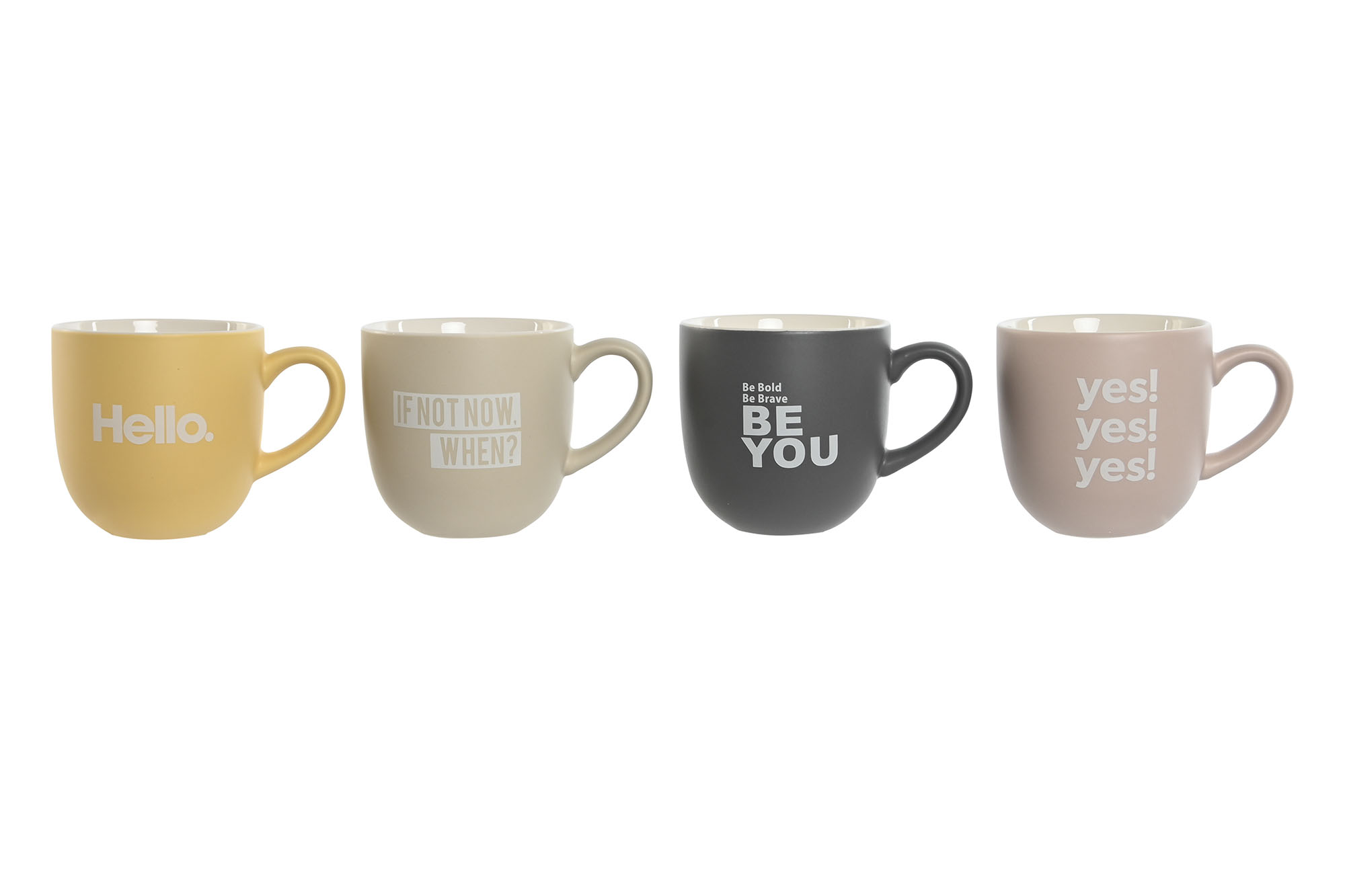 MUG SET 4 PORCELANA NEW BONE 13X9X9,4 410ML, ROSA