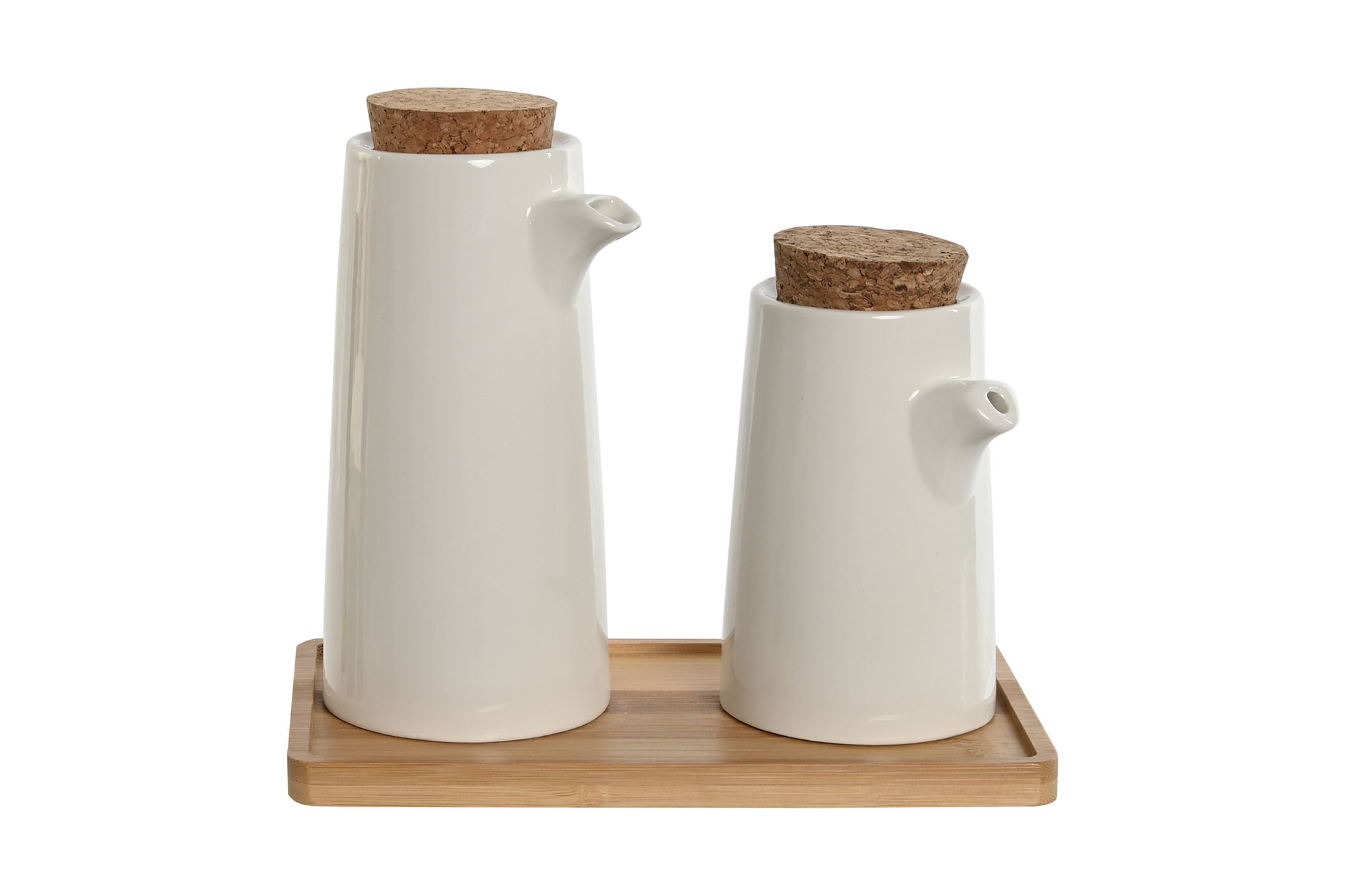 ACEITERA SET 3 GRES BAMBU 20,6X12X18 BLANCO
