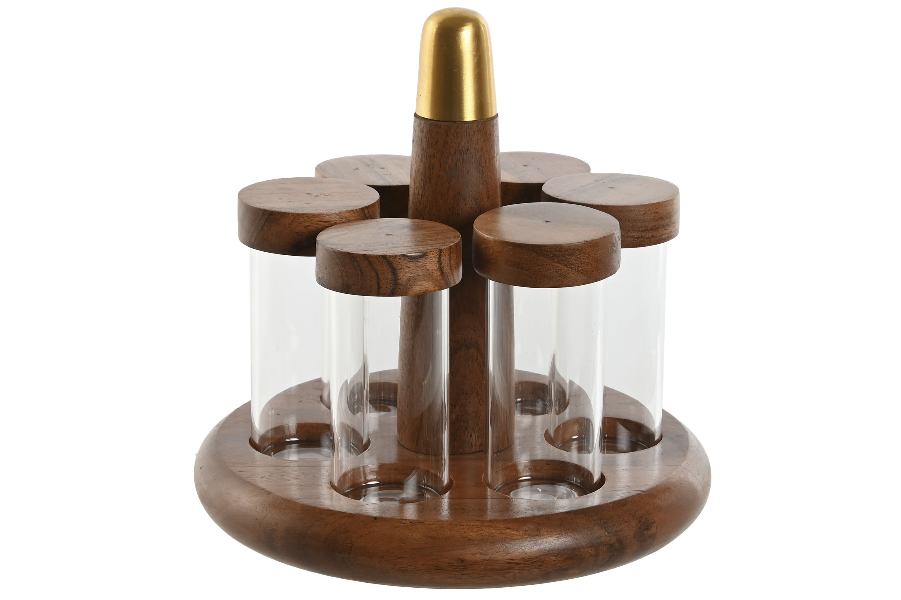 ESPECIERO SET 6 ACACIA INOX 20,3X20,3X20 NATURAL