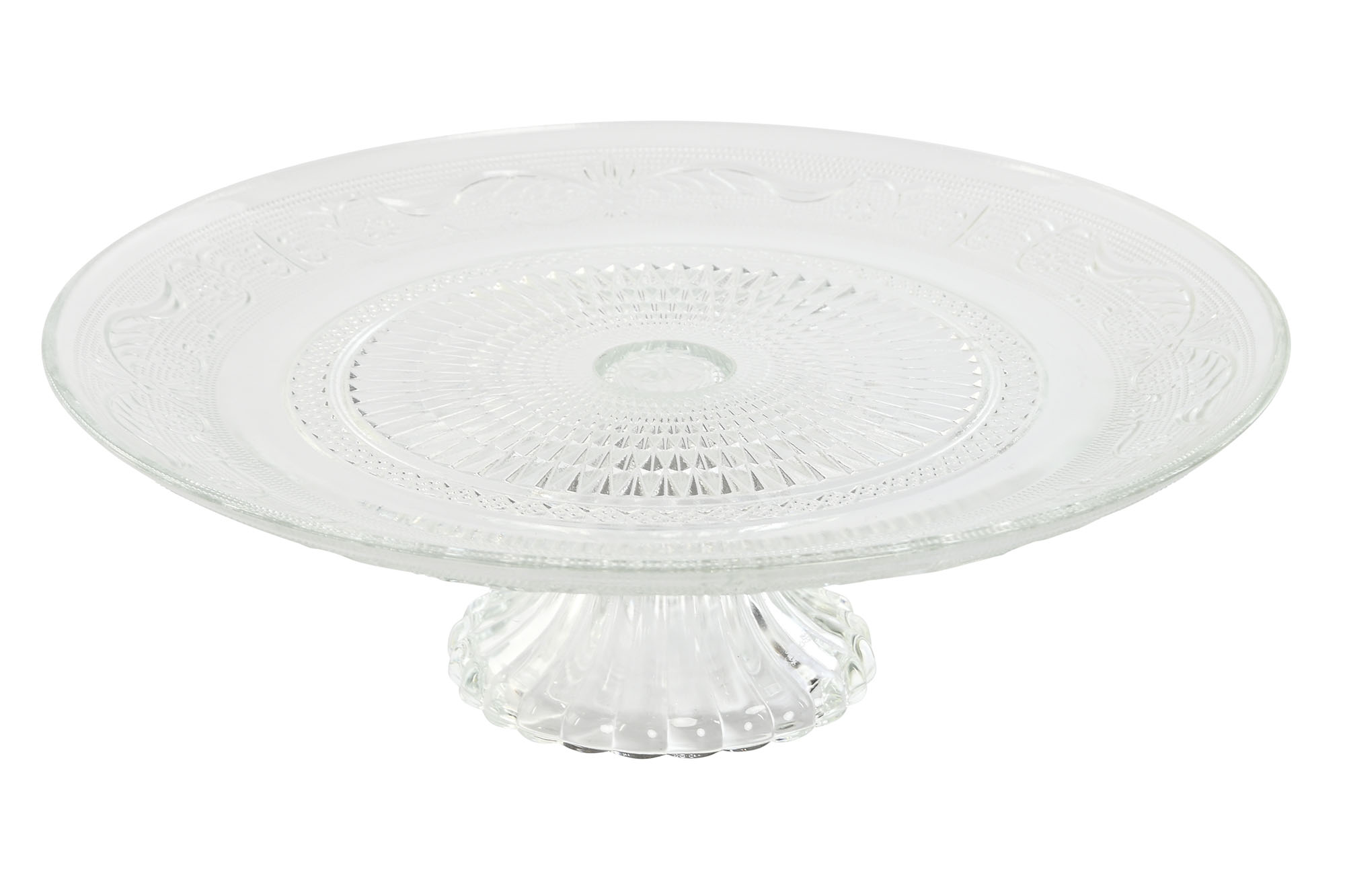 PLATO CRISTAL 29X29X9,2 PIE GRABADO TRANSPARENTE