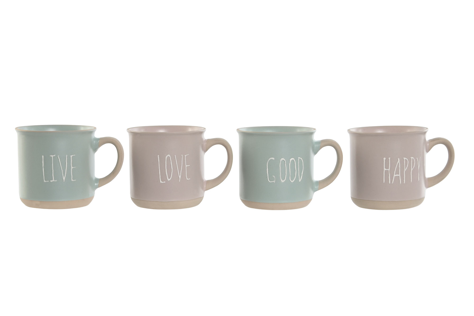 MUG SET 4 GRES 9,7X7X9,2 355ML ROSA