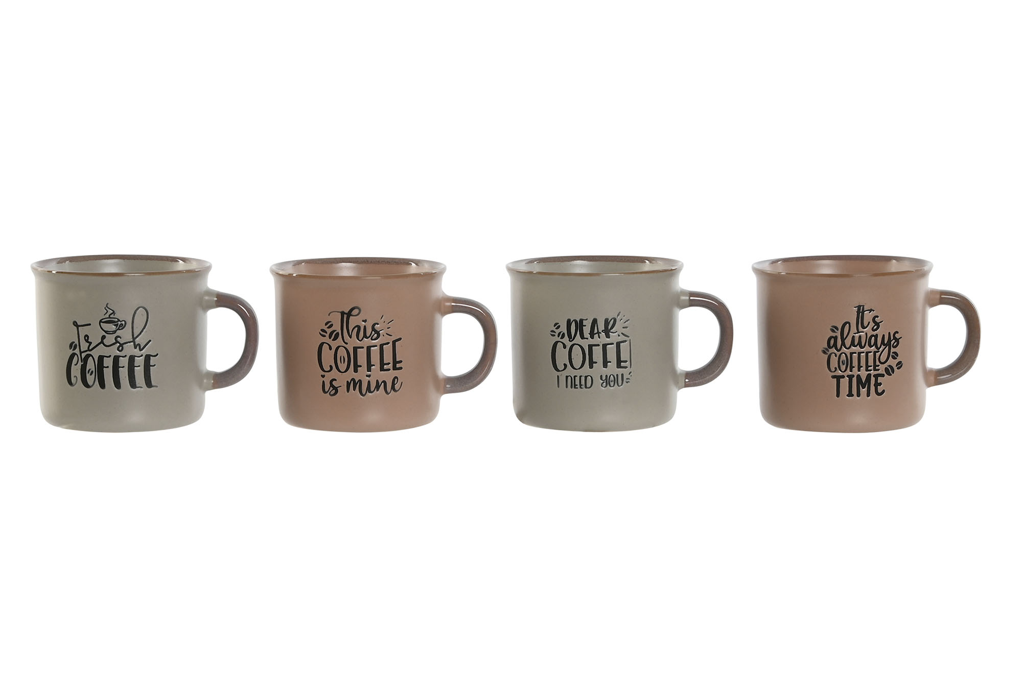 CAFE SET 4 GRES 7,6X6X7 180ML MATE AZUL