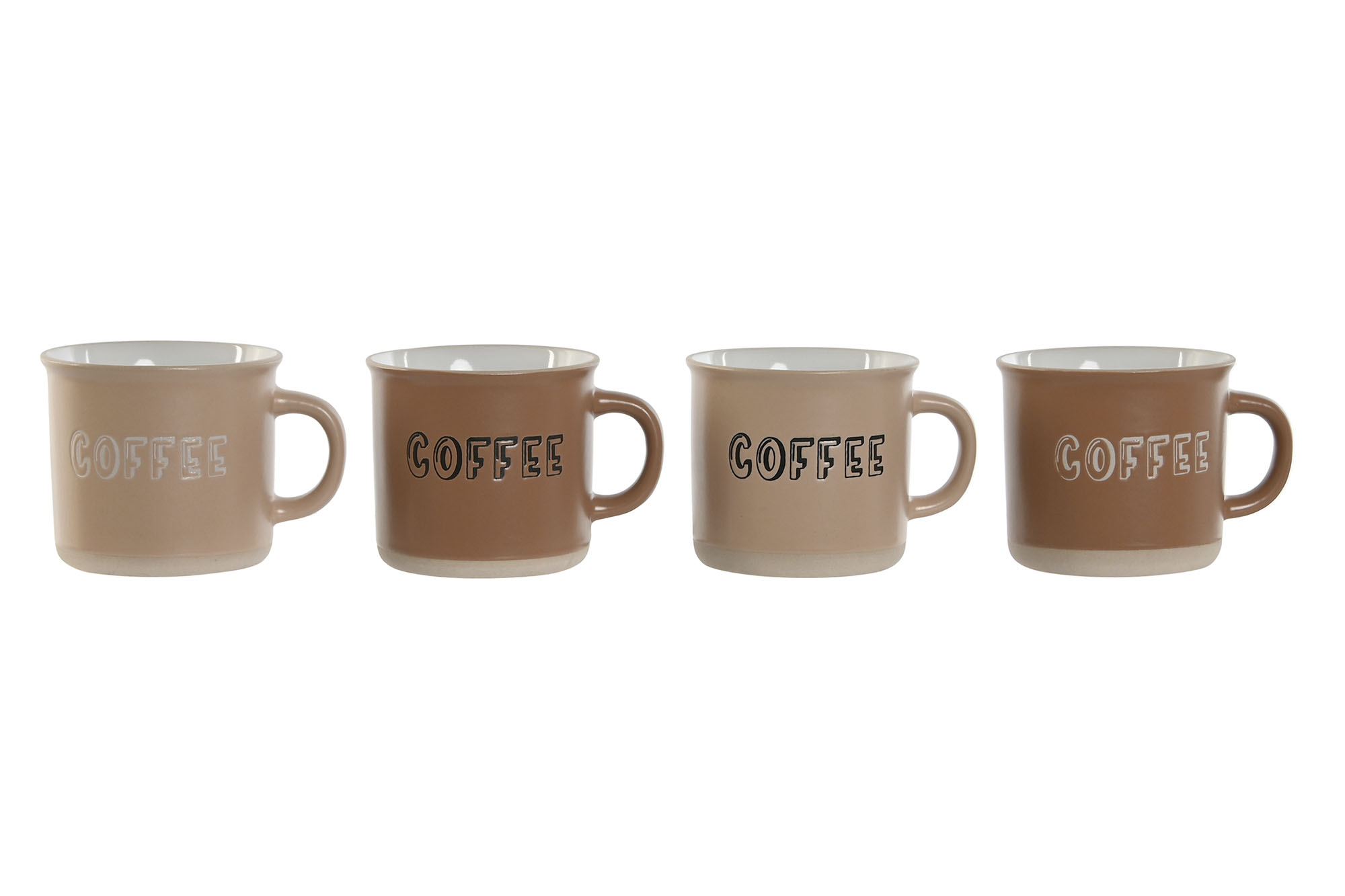 CAFE SET 4 GRES 7,6X6X7 180ML MARRON