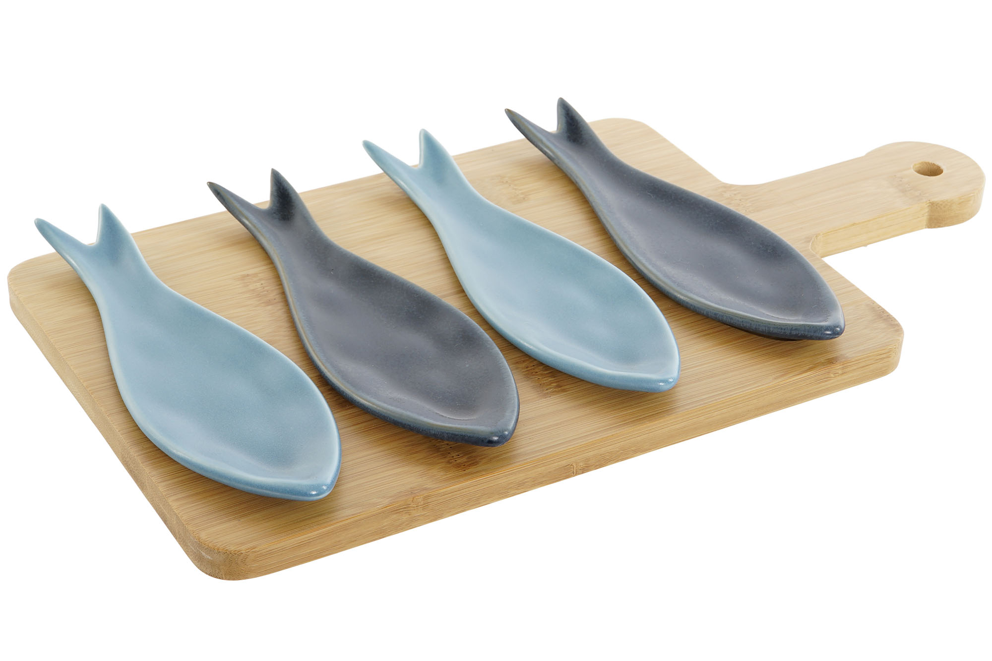 APERITIVO SET 5 PORCELANA BAMBU 36X18X1,3 PECES