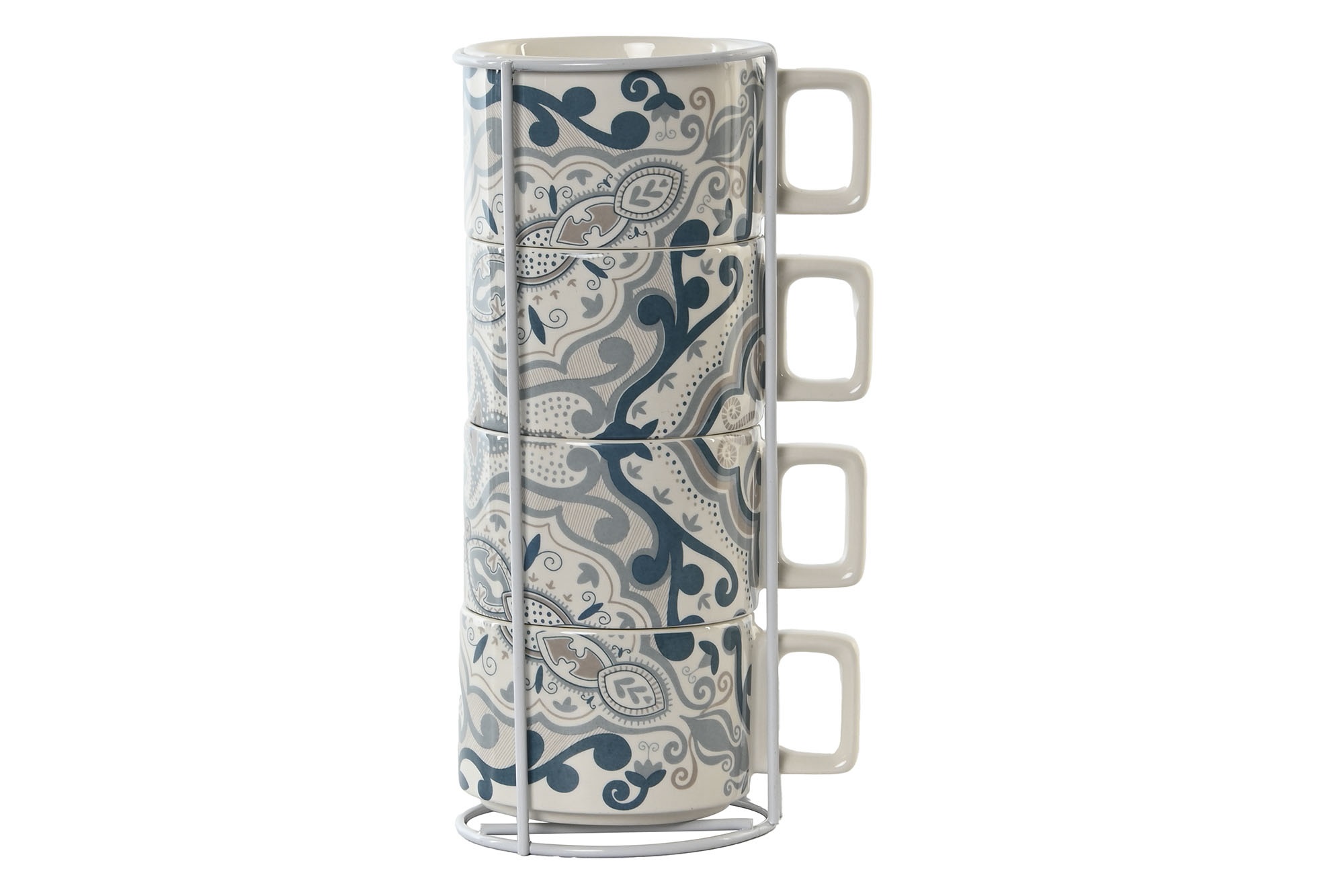 CAFE SET 4 DOLOMITE METAL 11X11X27 260 ML DELHI
