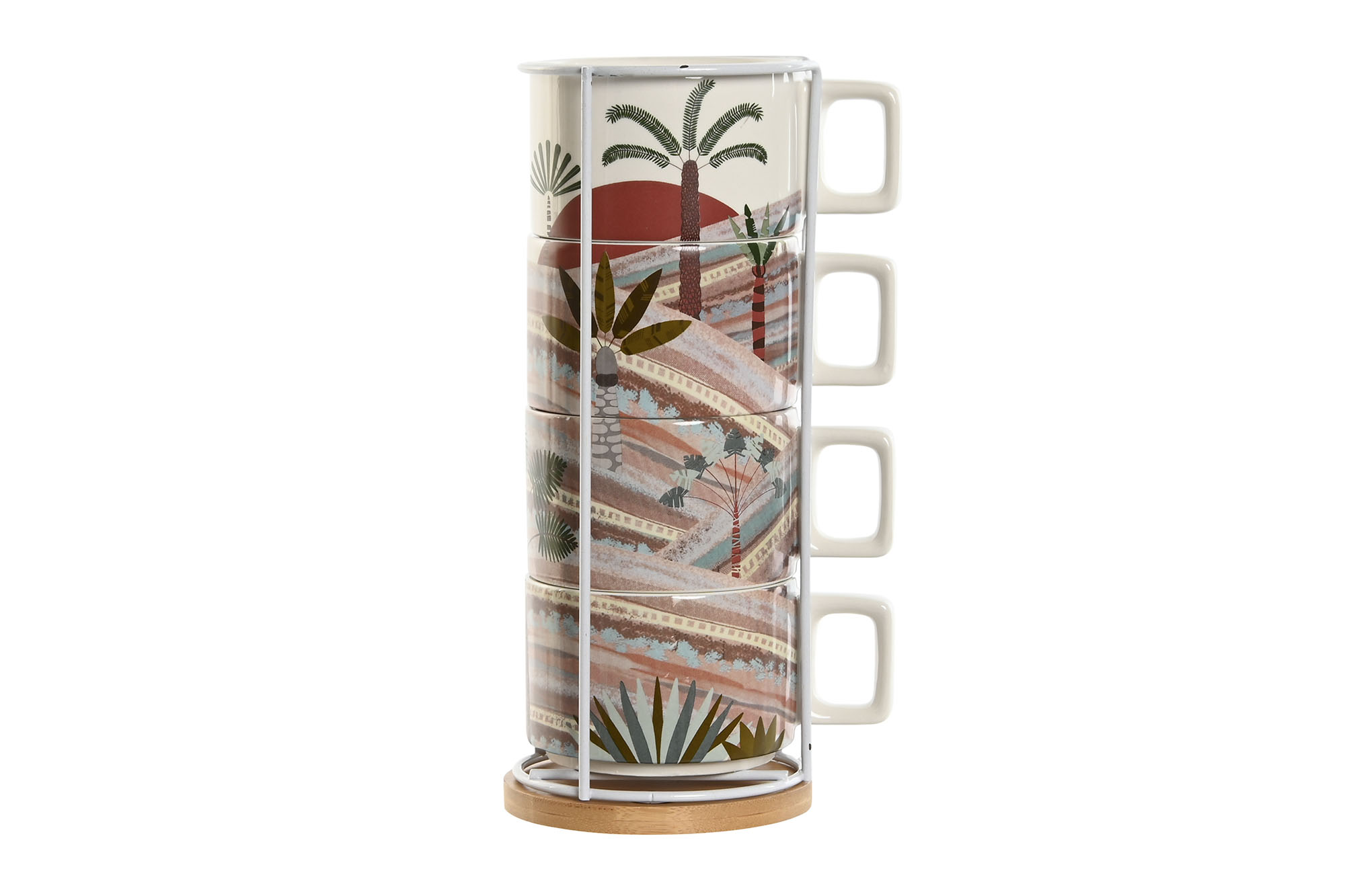 CAFE SET 4 DOLOMITE METAL 11X11X27 260 ML CALIMA