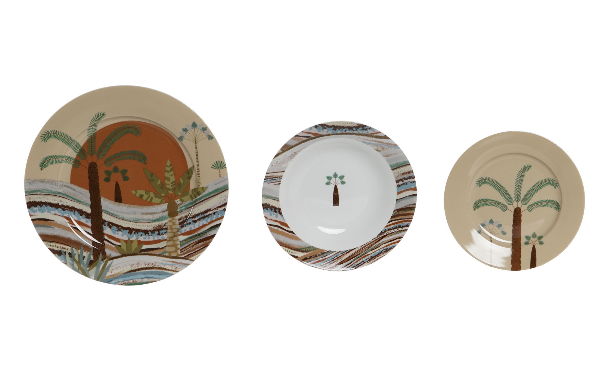 VAJILLA SET 18 PORCELANA 27X27X2 CALIMA TERRACOTA
