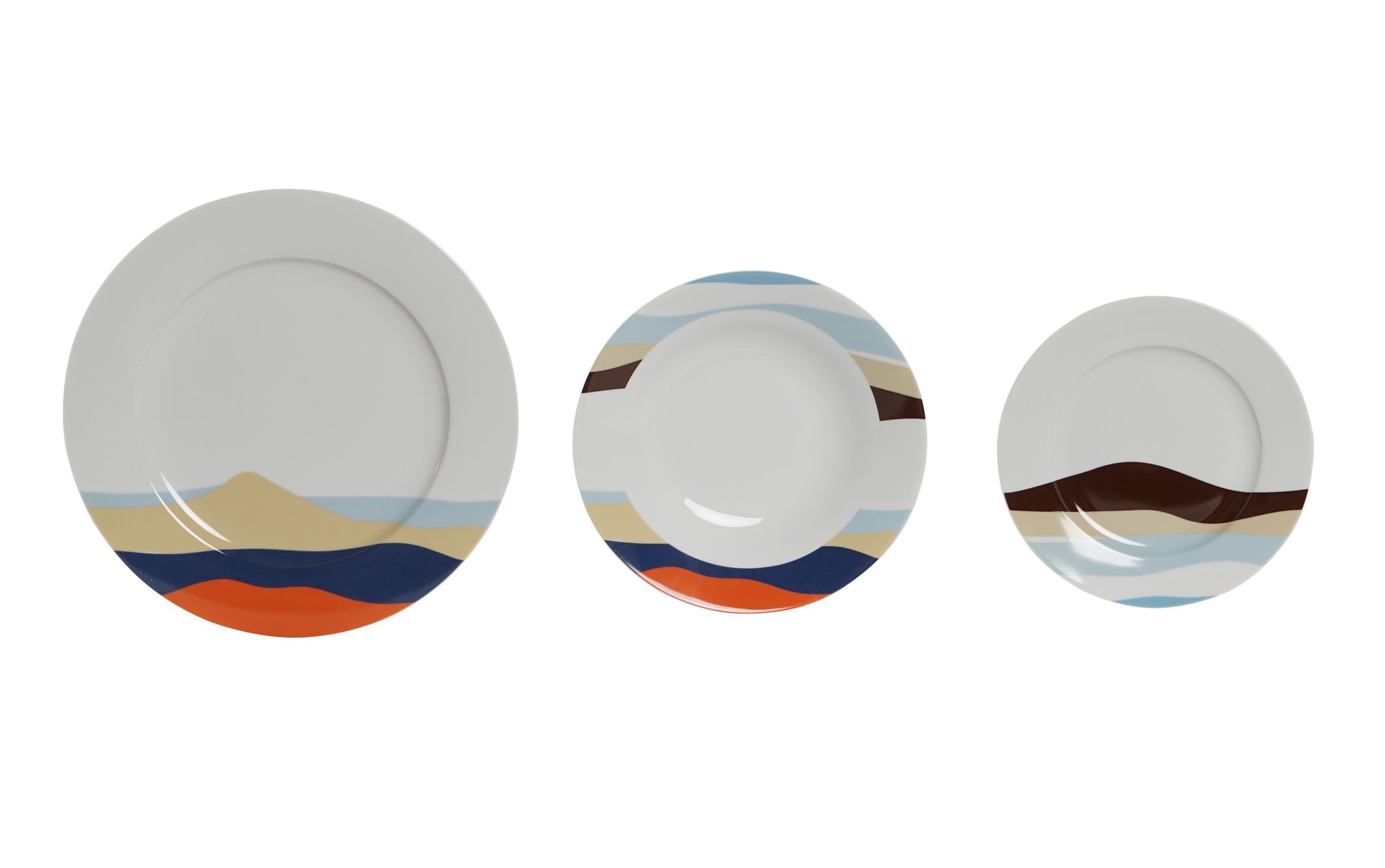 VAJILLA SET 18 PORCELANA 27X27X2 TEIDE AZUL