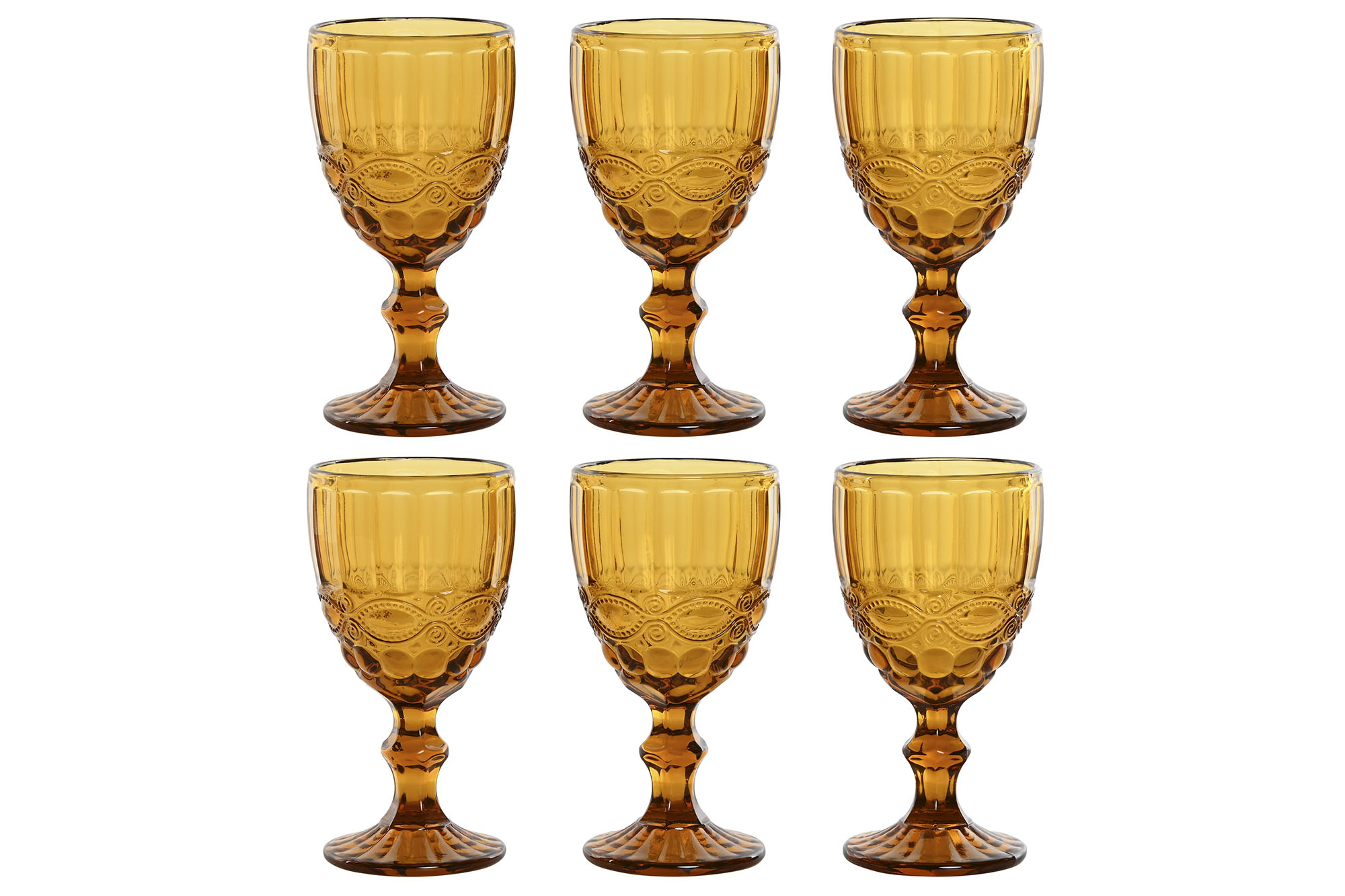 COPA SET 6 CRISTAL 8,7X8,7X17 325ML RELIEVE AMBAR