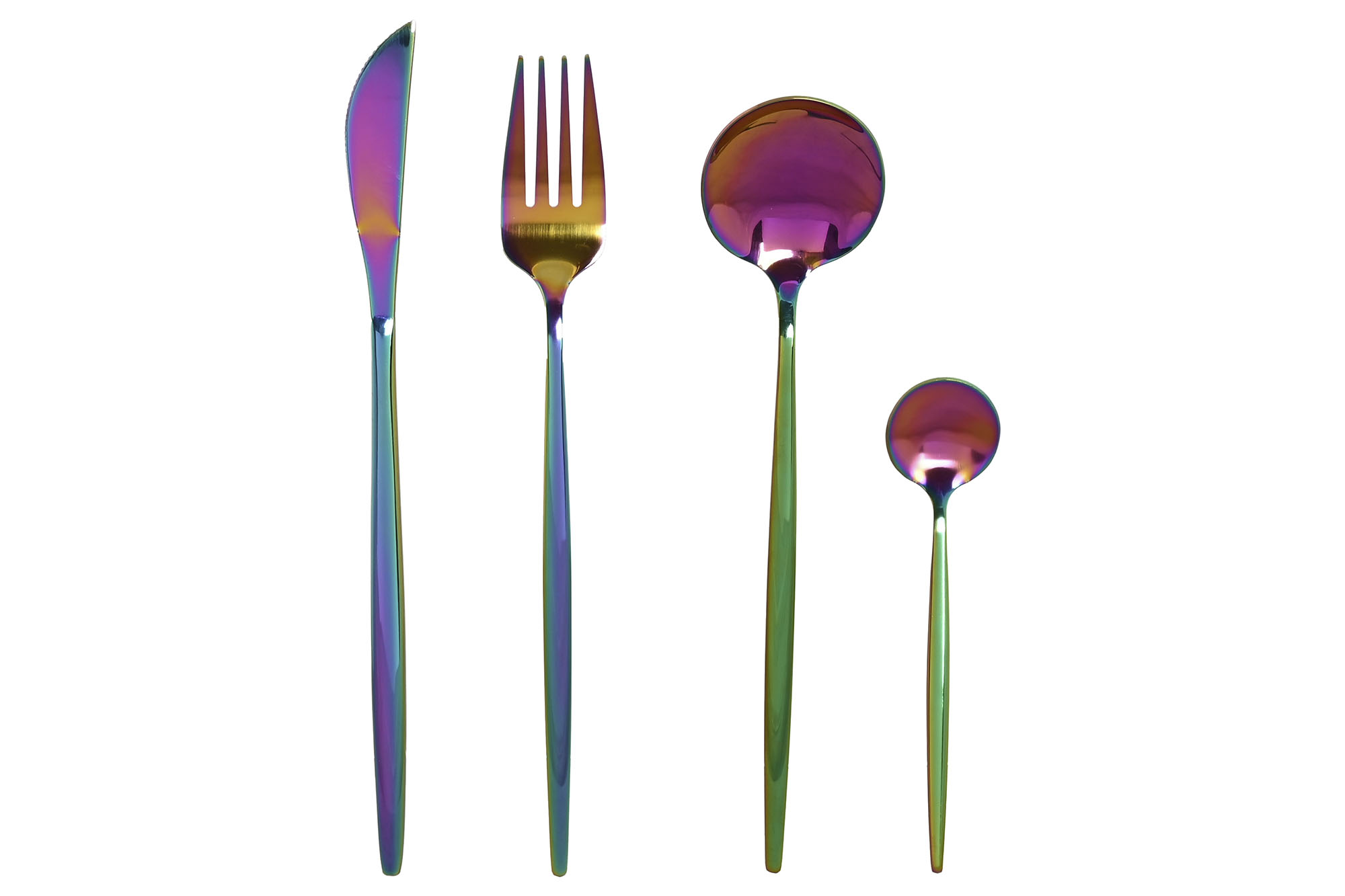CUBERTERIA SET 16 INOX 3X1,5X13 3MM IRIDISCENTE