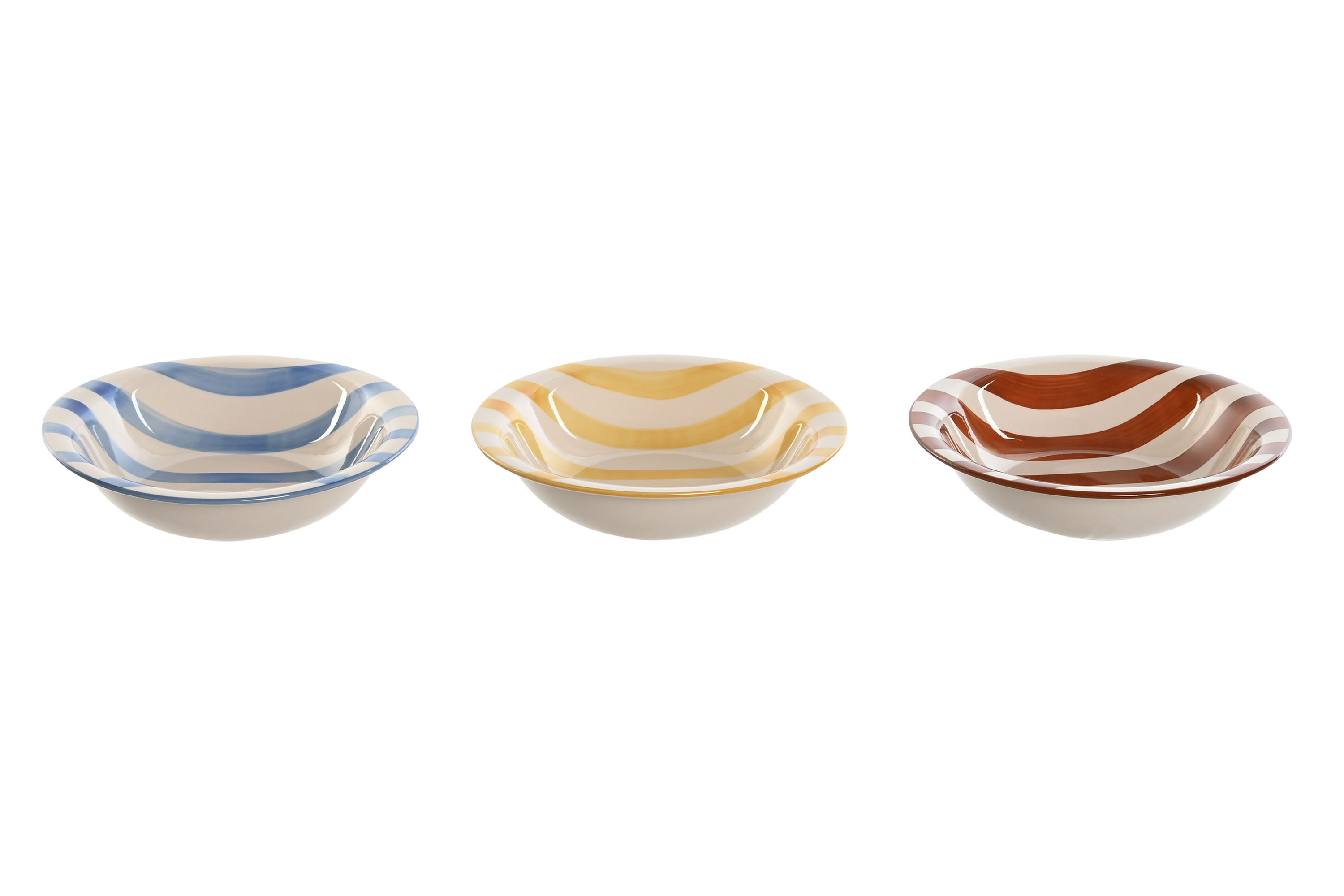 PLATO LOZA 21,5X21,5X5,5 RAYAS 3 SURT.