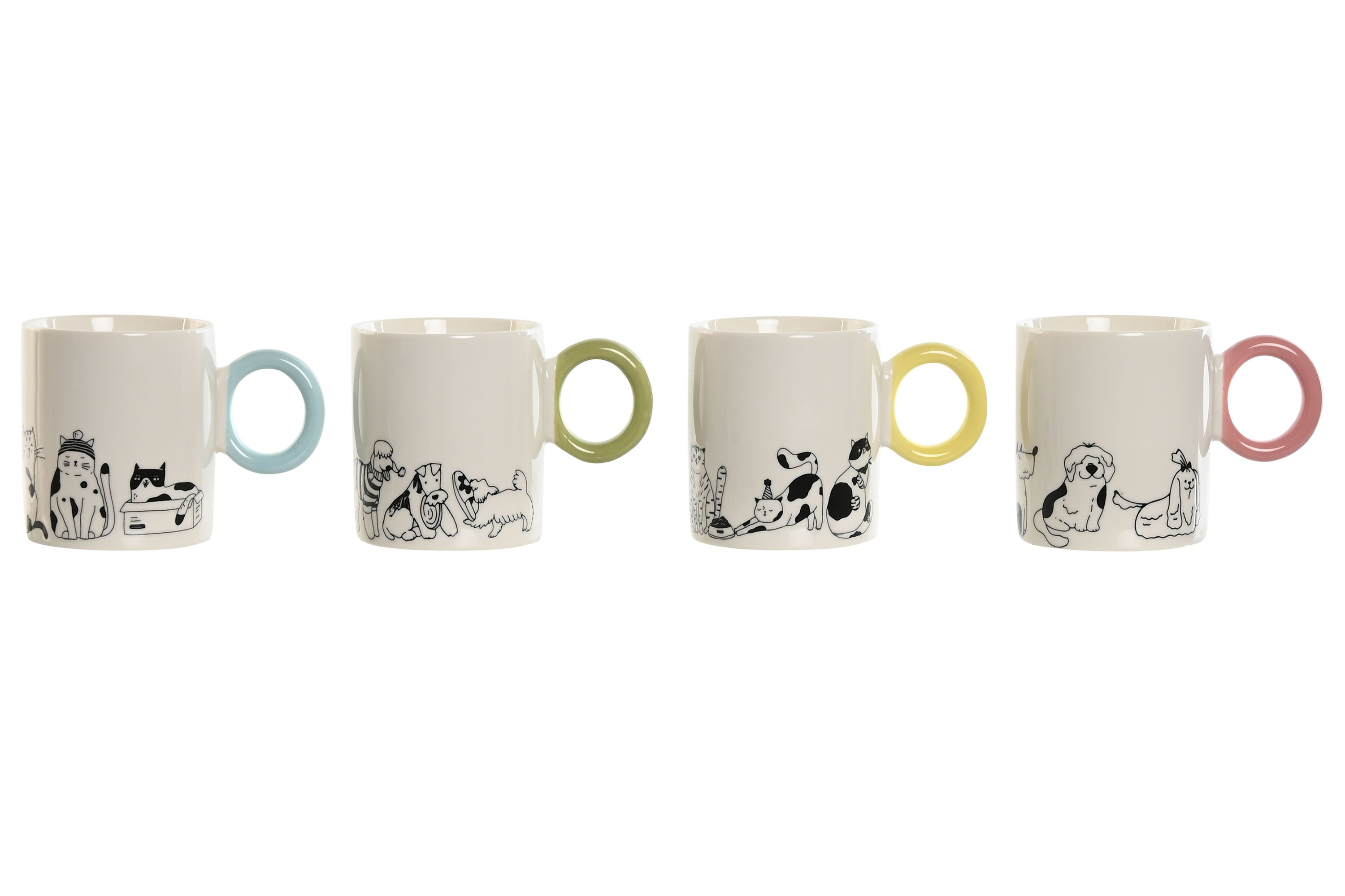 MUG PORCELANA NEW BONE 14X8,5X9,5 340ML 4 SURT.