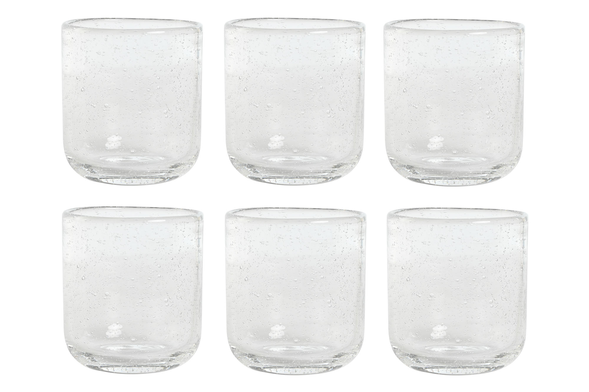 VASO SET 6 CRISTAL 8,3X8,3X9,3 320ML BURBUJAS