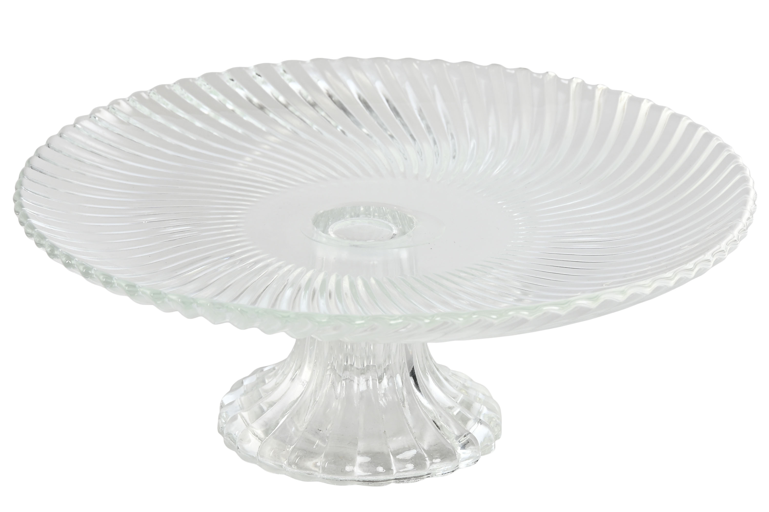 PLATO CRISTAL 20,5X20,5X7,5 RAYADO TRANSPARENTE