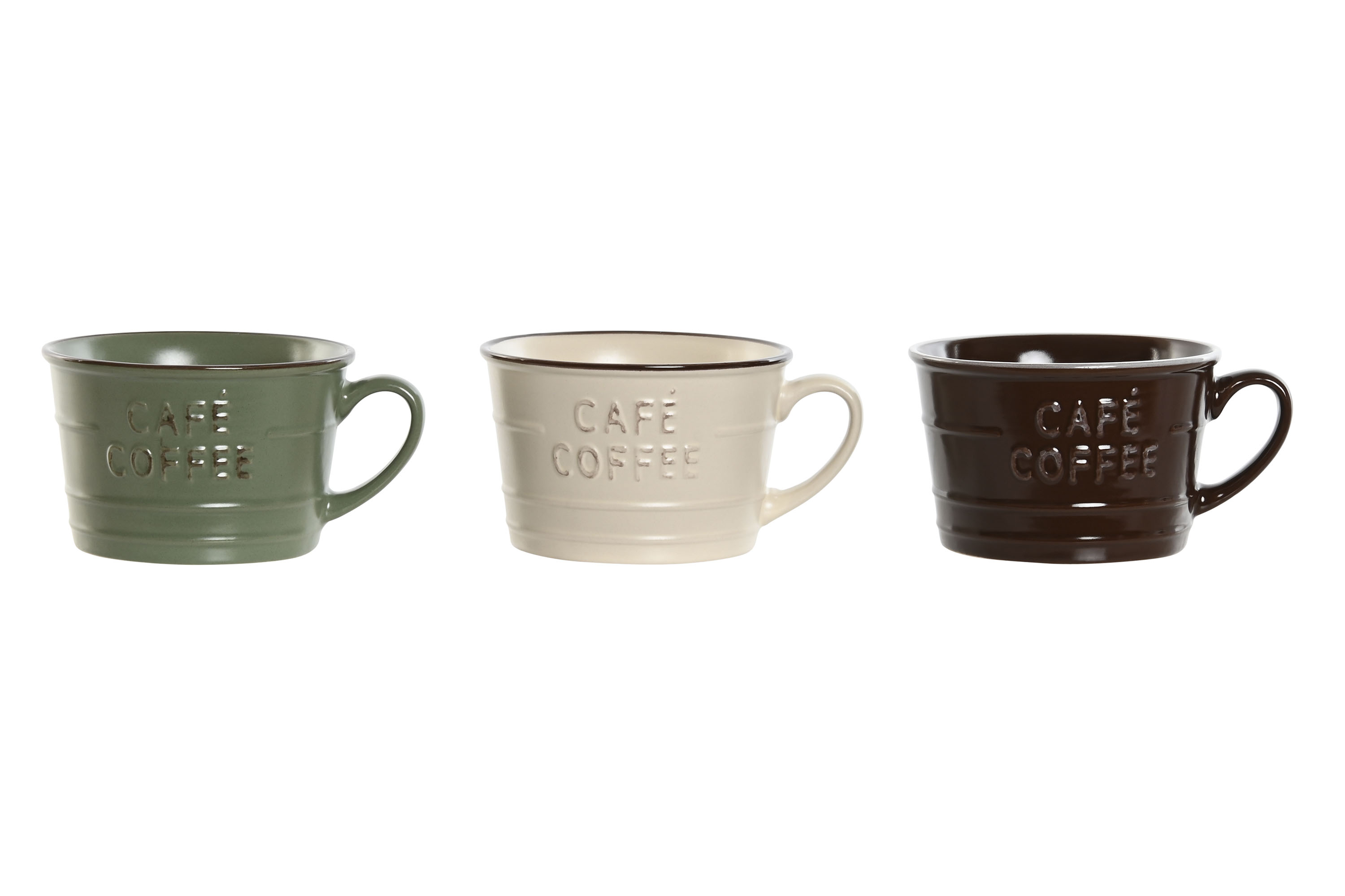 TAZA GRES 11,5X10X6,2 260ML COFFEE RELIEVE 3 SURT.