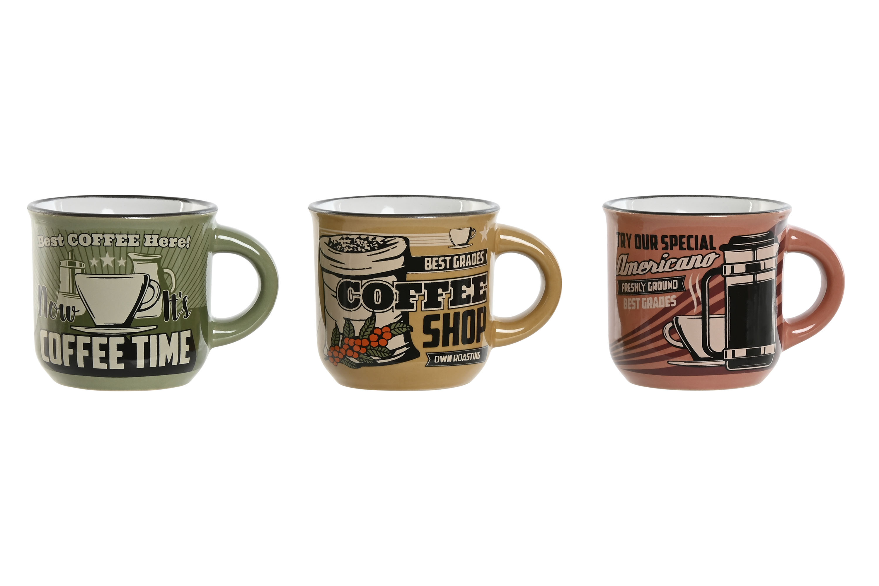 TAZA GRES 7X6,5X6,5 120ML VINTAGE 3 SURT.