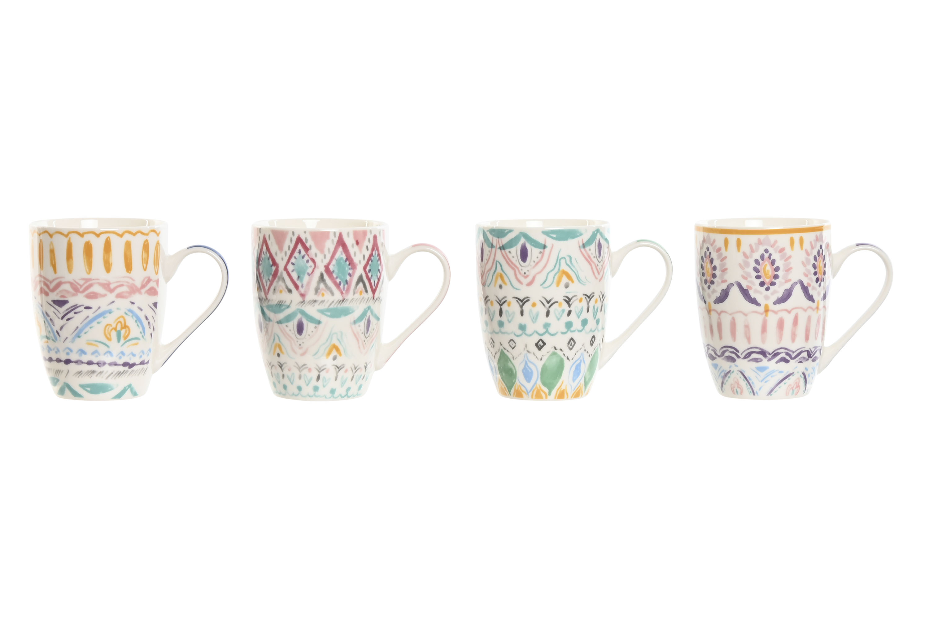 MUG PORCELANA 9X7,6X10,6 400ML, BOHO 4 SURT.
