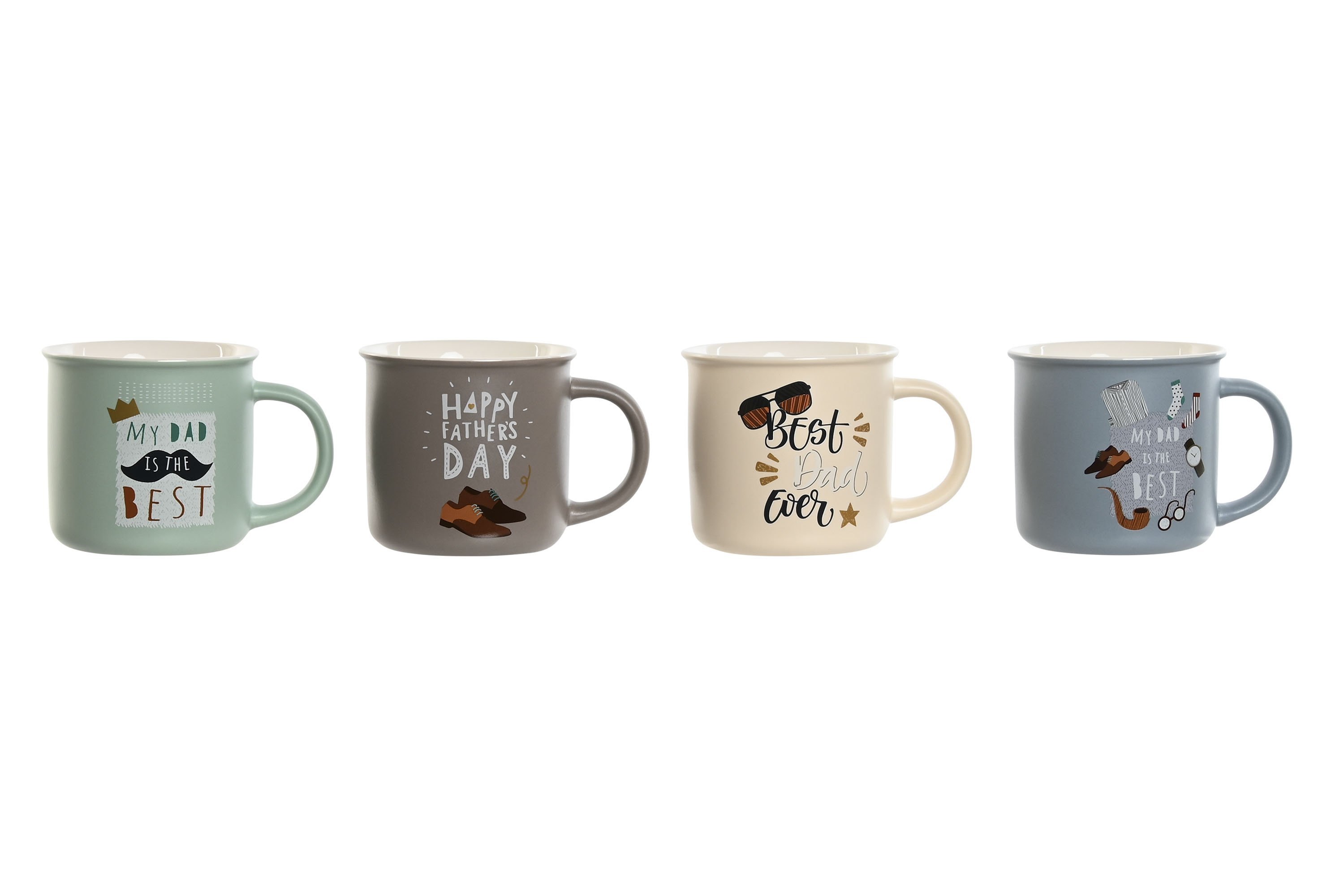 MUG PORCELANA 10,5X9X10 400ML, PADRE 4 SURT.