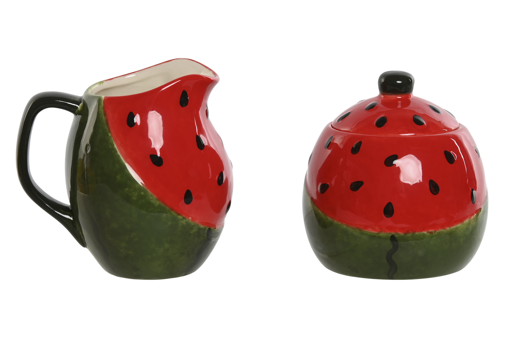 AZUCARERO SET 2 GRES 11,5X9X11 SANDIA ROJO