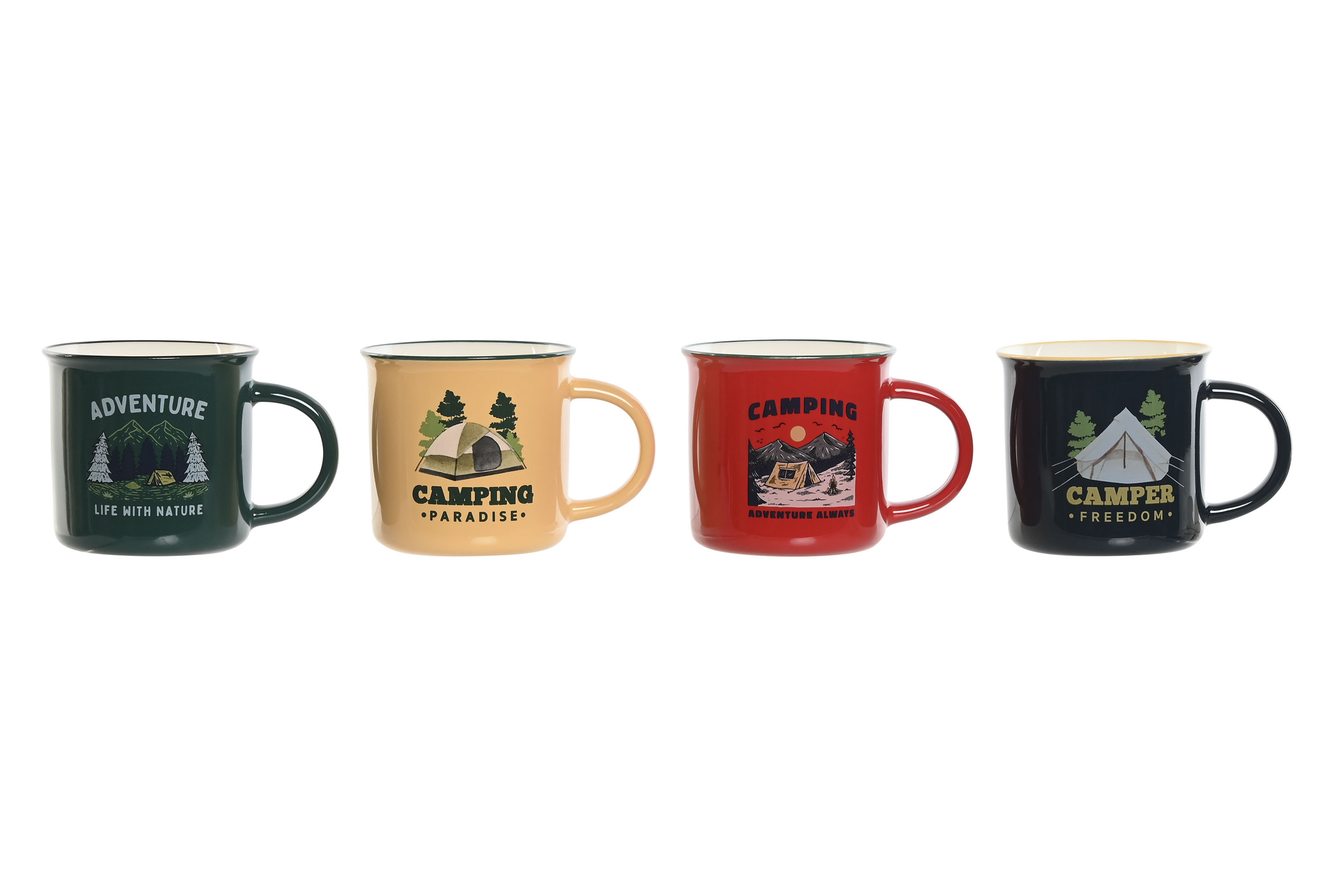 MUG PORCELANA 9,4X8,7X8 340ML CAMPING 4 SURT.