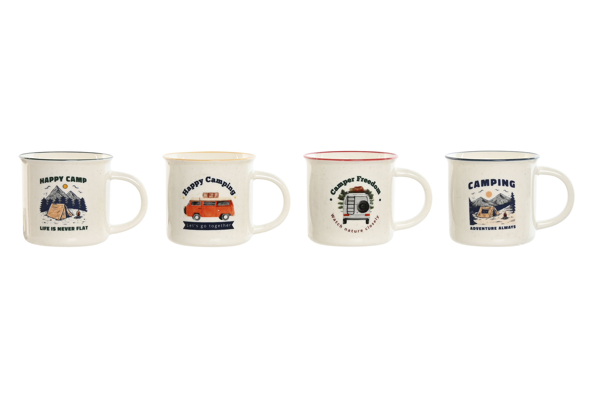 MUG PORCELANA 9,4X8,7X8 340ML CAMPING 4 SURT.