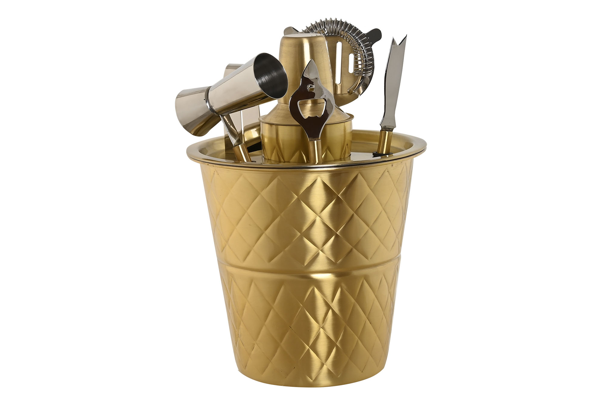 COCTEL SET 7 INOX 22X22X21 MATE DORADO