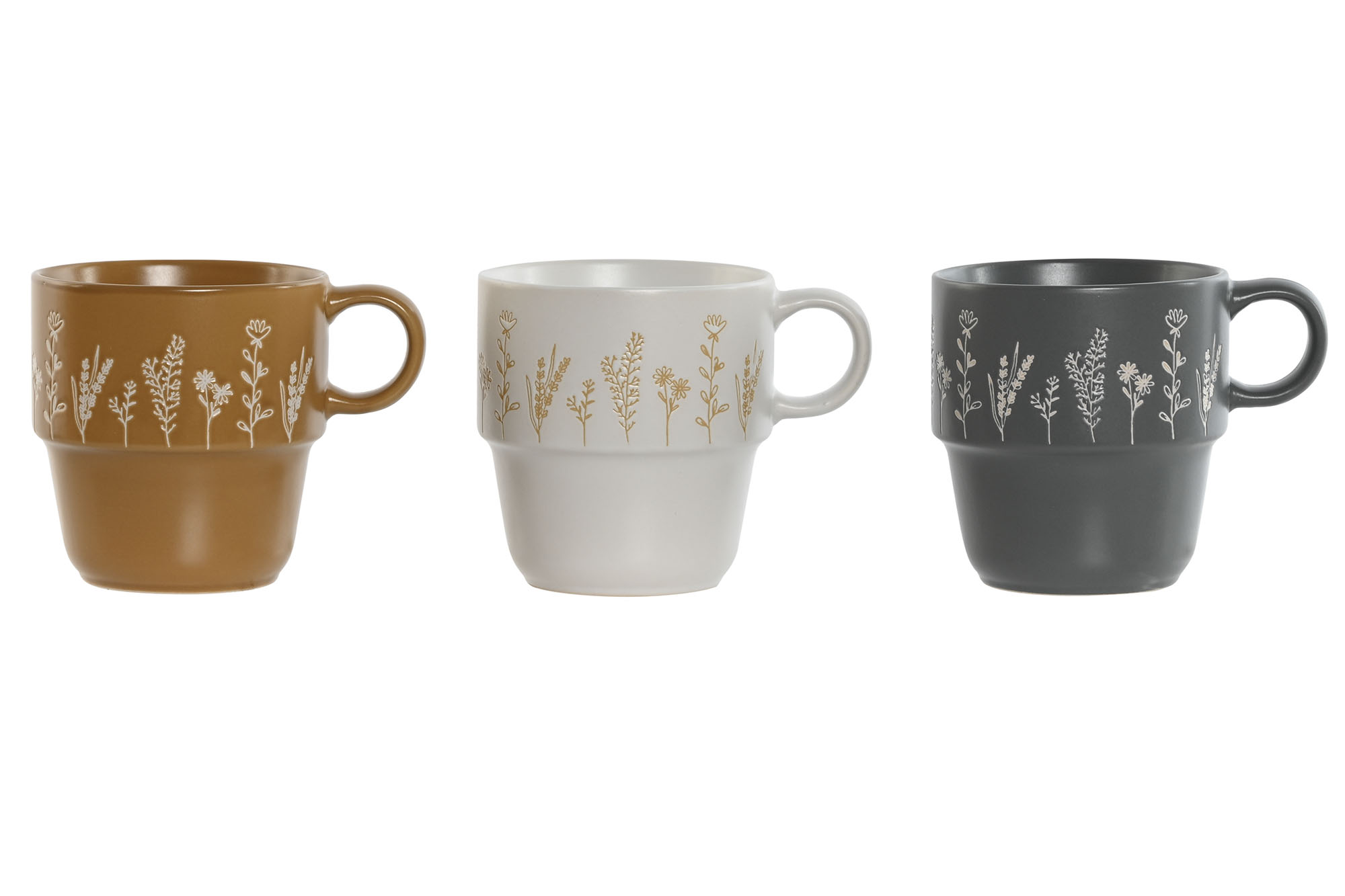 MUG GRES 12,5X9,5X10 400ML BOTANICO 3 SURT.