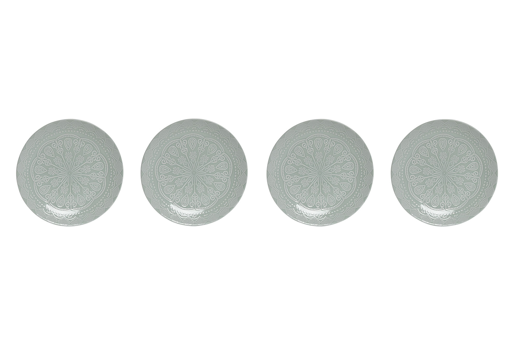 PLATO SET 4 GRES 27X27X2,5 MANDALA ESMALTADO