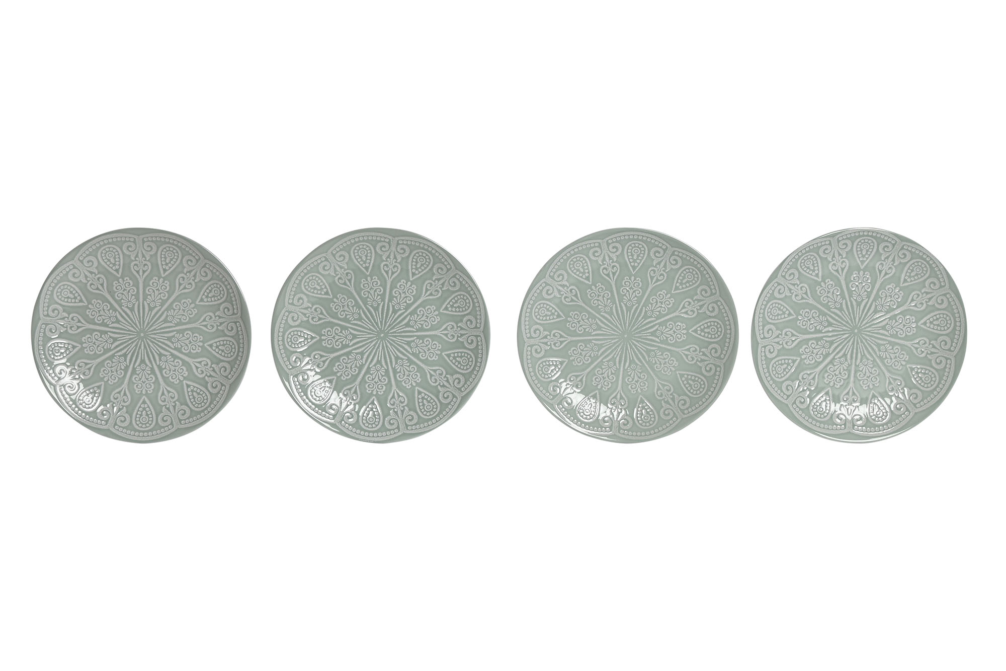 PLATO SET 4 GRES 19,8X19,8X2 MANDALA ESMALTADO