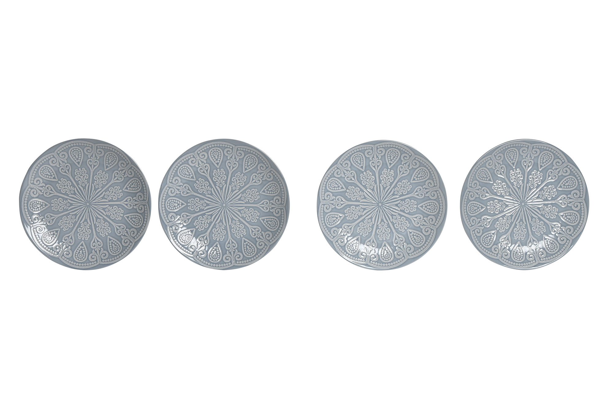PLATO SET 4 GRES 19,5X19,5X2 MANDALA ESMALTADO