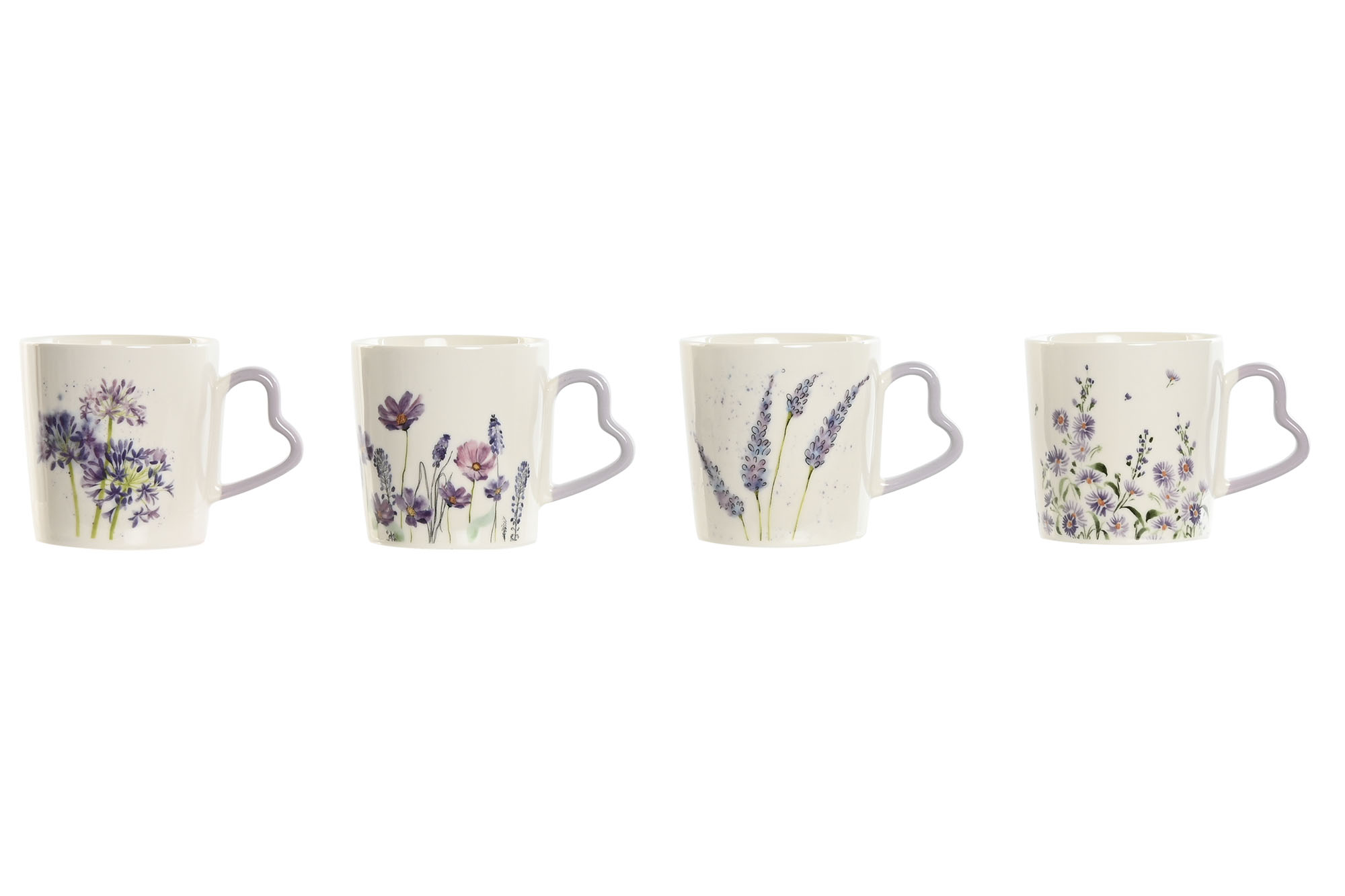MUG PORCELANA 13,5X9,5X9,5 400ML LAVANDA 4 SURT.
