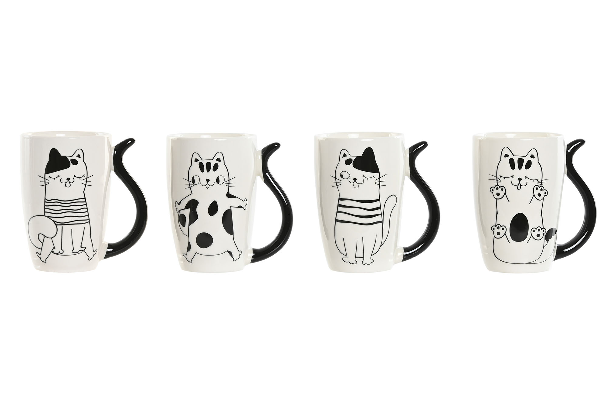 MUG PORCELANA 11X8,2X12 380ML GATOS 4 SURT.