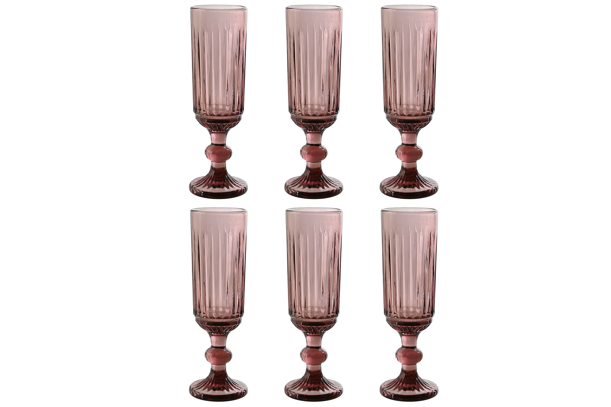 COPA SET 6 CRISTAL 6X6X18,4 160ML RAYADO ROSA