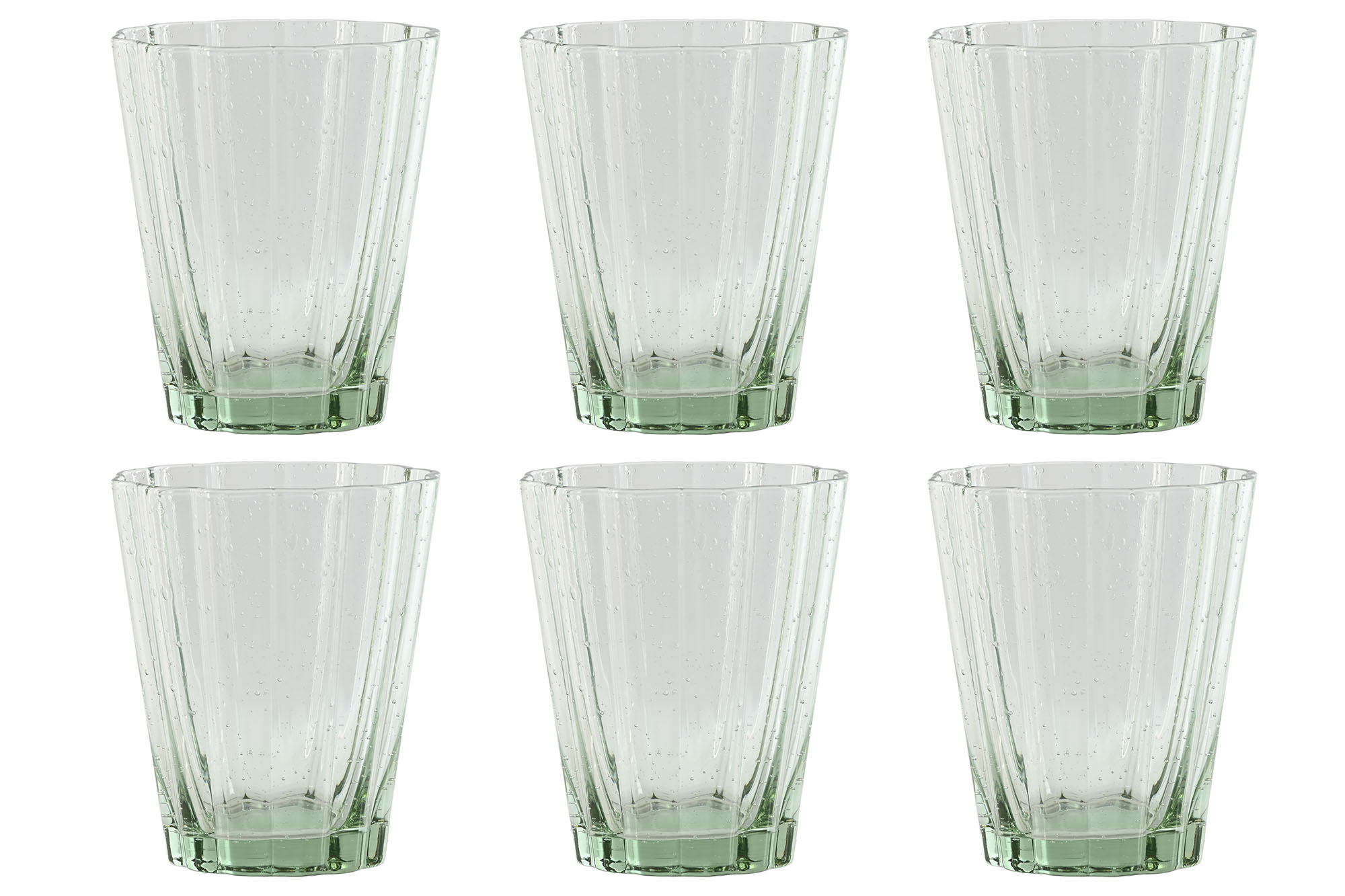 VASO SET 6 CRISTAL 8,5X8,5X9,5 280ML BURBUJAS