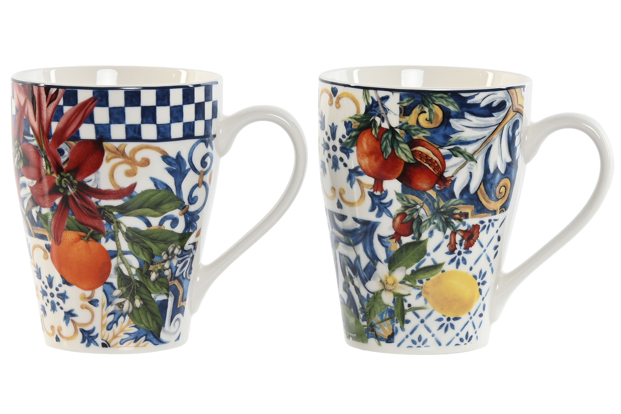 MUG PORCELANA 12X8,5X11 350ML AZULEJOS 2 SURT.
