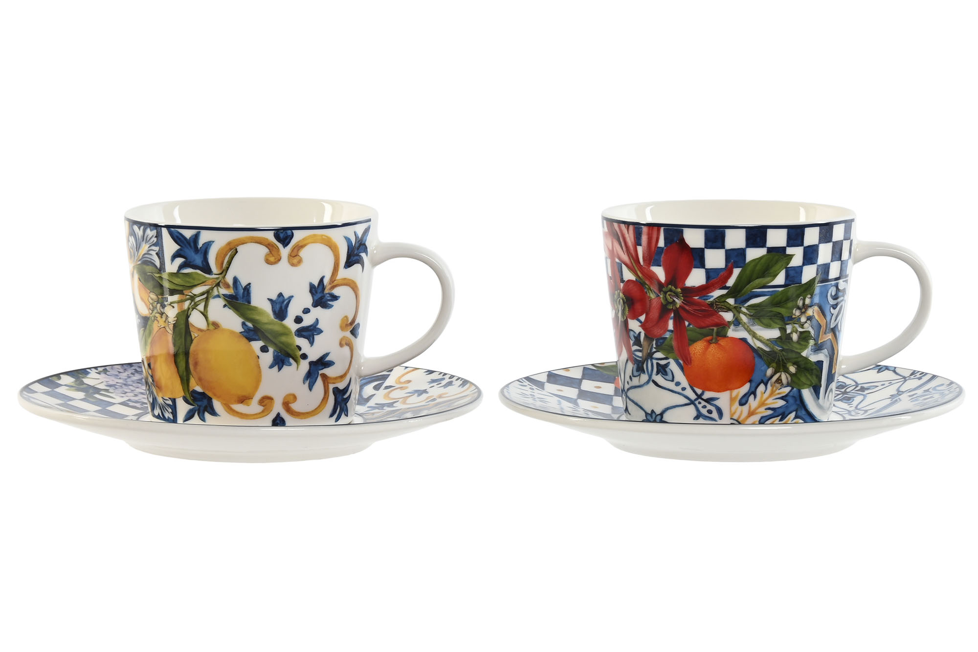 TAZA SET PLATO PORCELANA 15,5X15,5X1,7 220ML AZULE