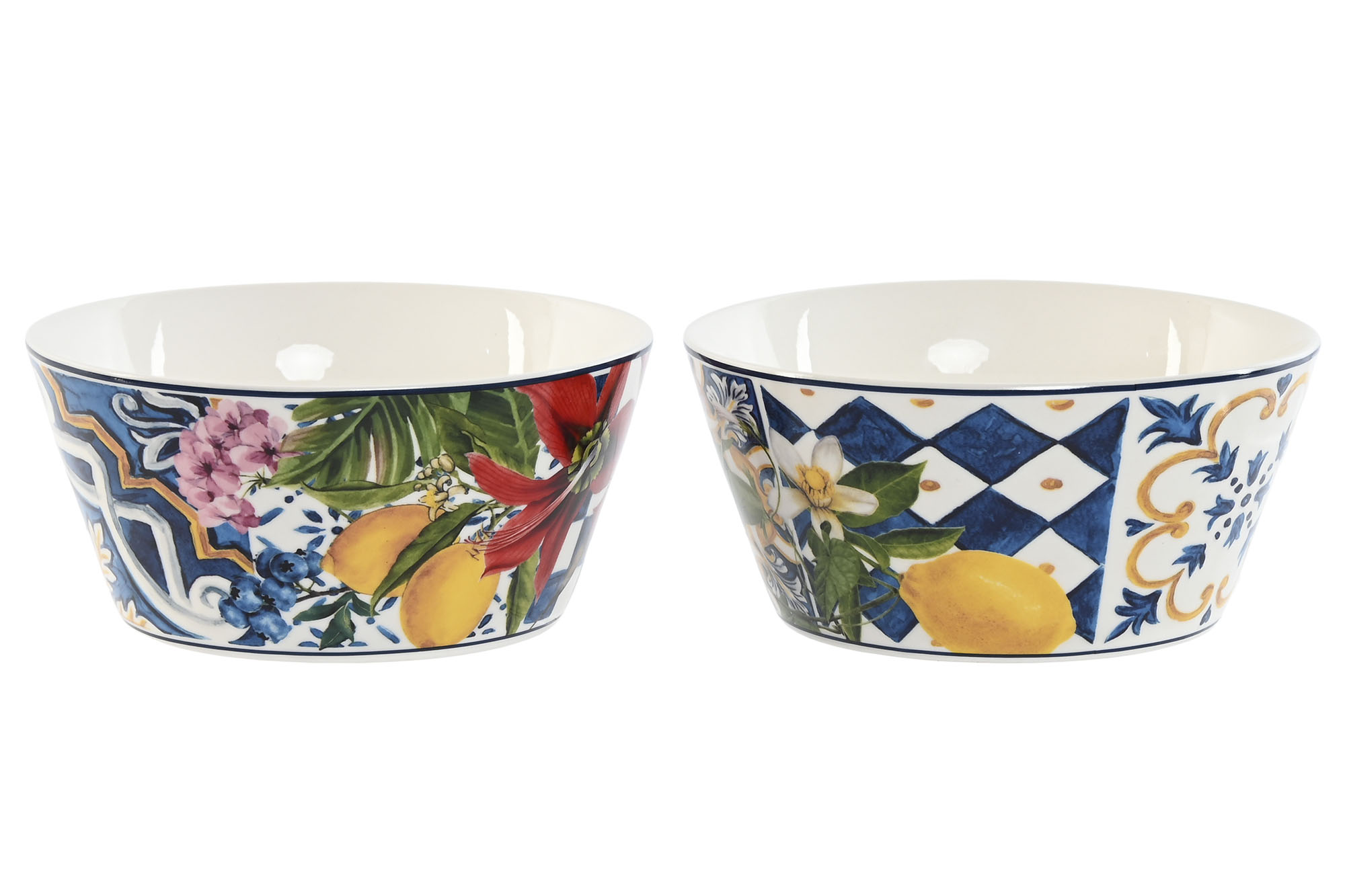 BOL PORCELANA 14X14X6,5 550ML AZULEJOS 2 SURT.