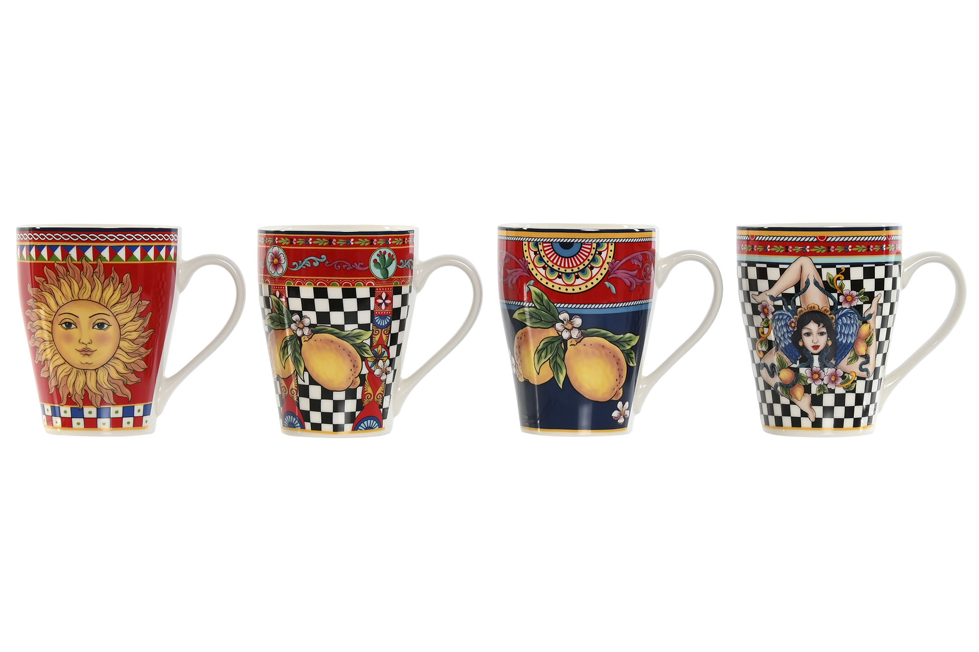 MUG PORCELANA 12X8,5X11 350ML LIMONES 4 SURT.