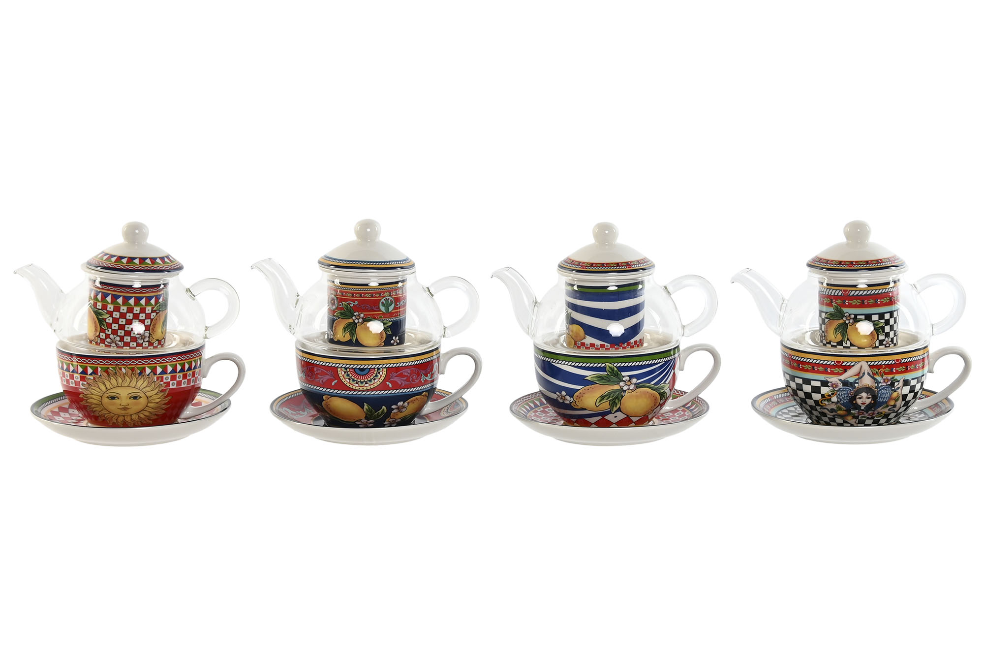 TETERA PORCELANA 16,5X13,5X14,5 1L LIMONES 4 SURT.