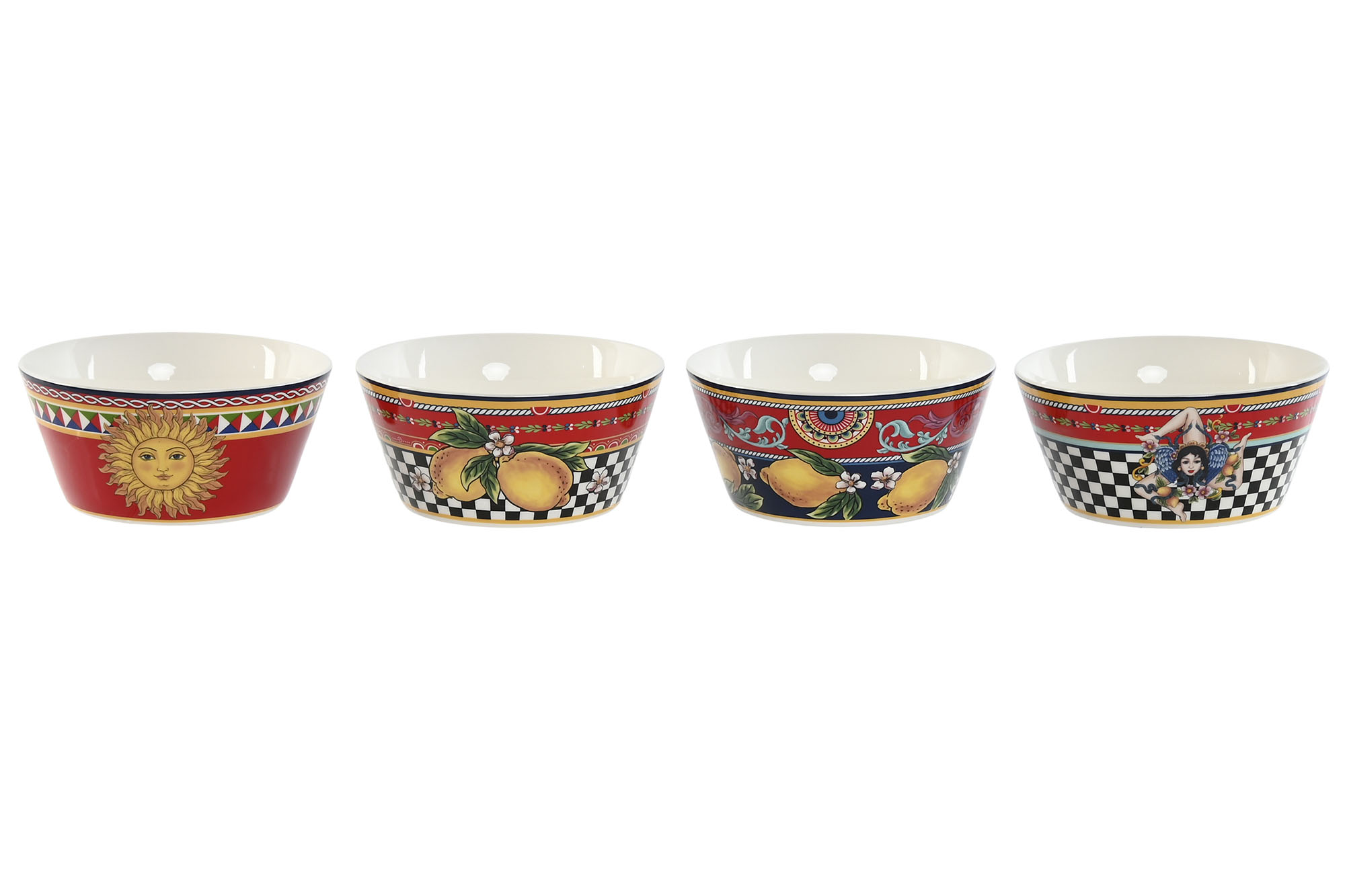 BOL PORCELANA 14X14X6,5 550ML LIMONES 4 SURT.