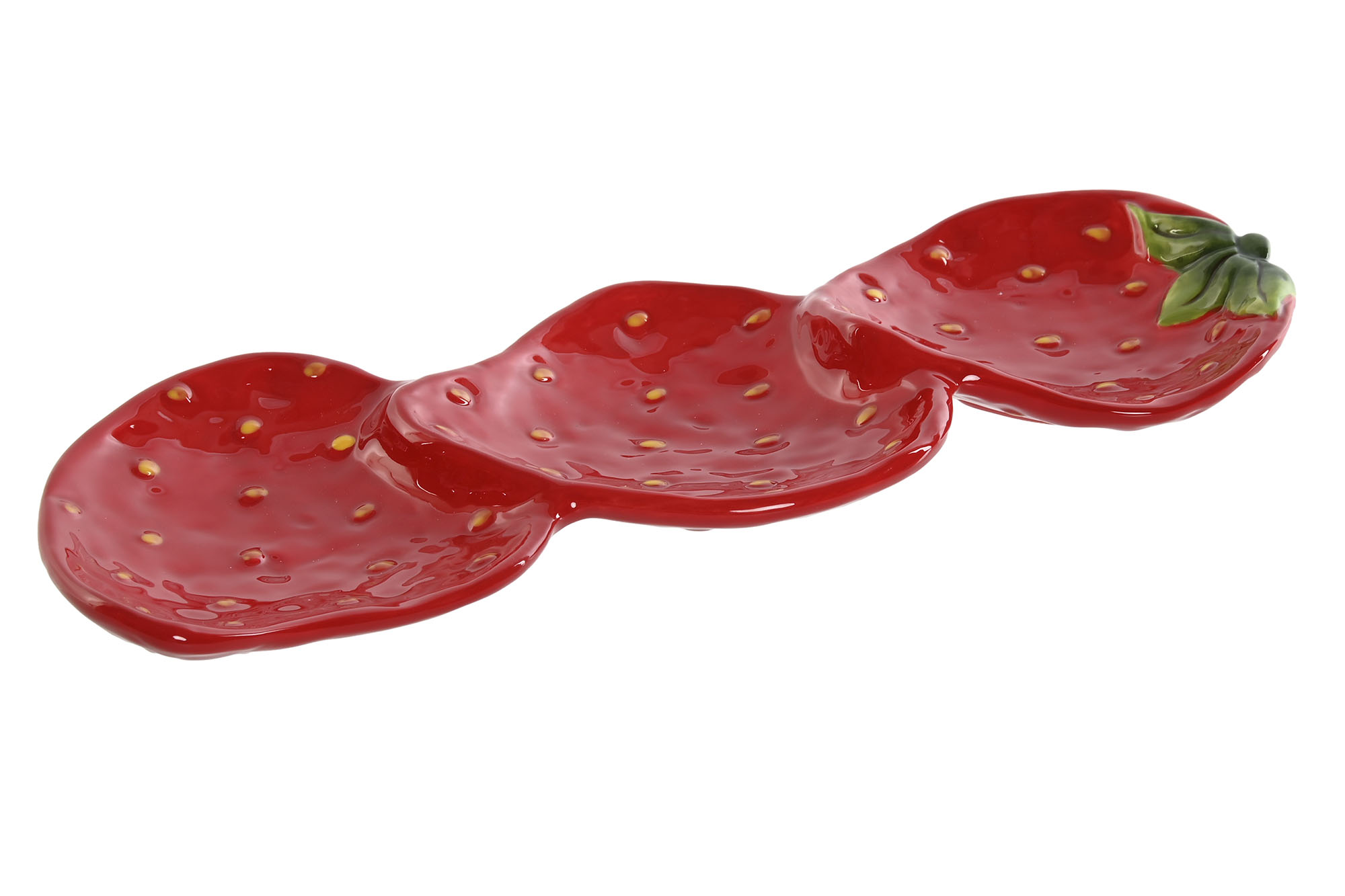 BANDEJA GRES 32X11,5X3,2 FRESAS ROJO