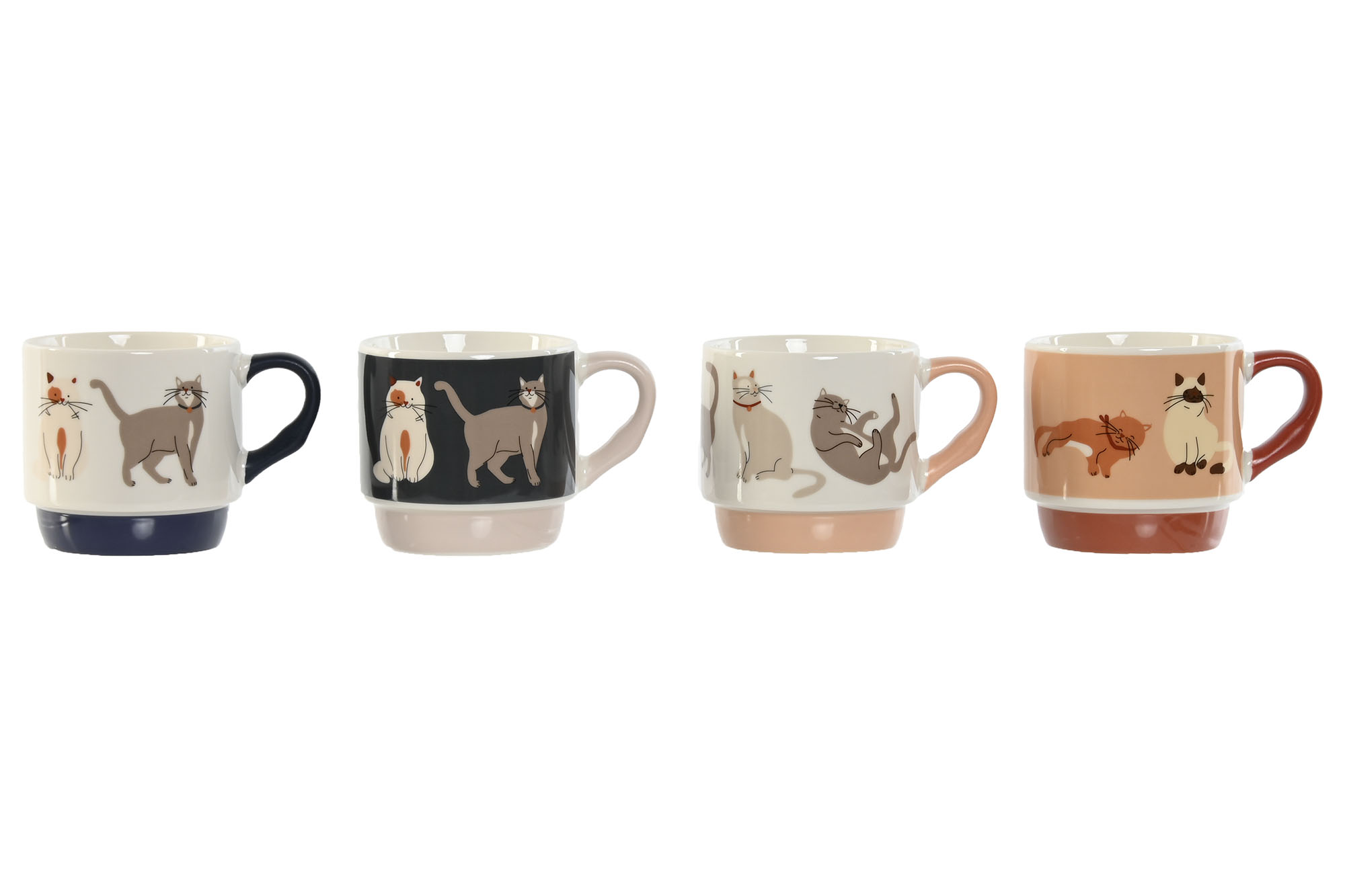 MUG PORCELANA 12X8,5X8,2 300ML GATITOS 4 SURT.